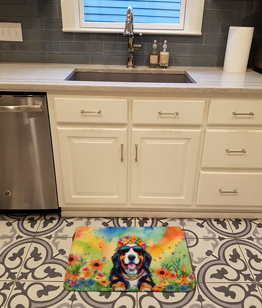 Bernese Mountain Dog Hippie Dawg Memory Foam Kitchen Mat