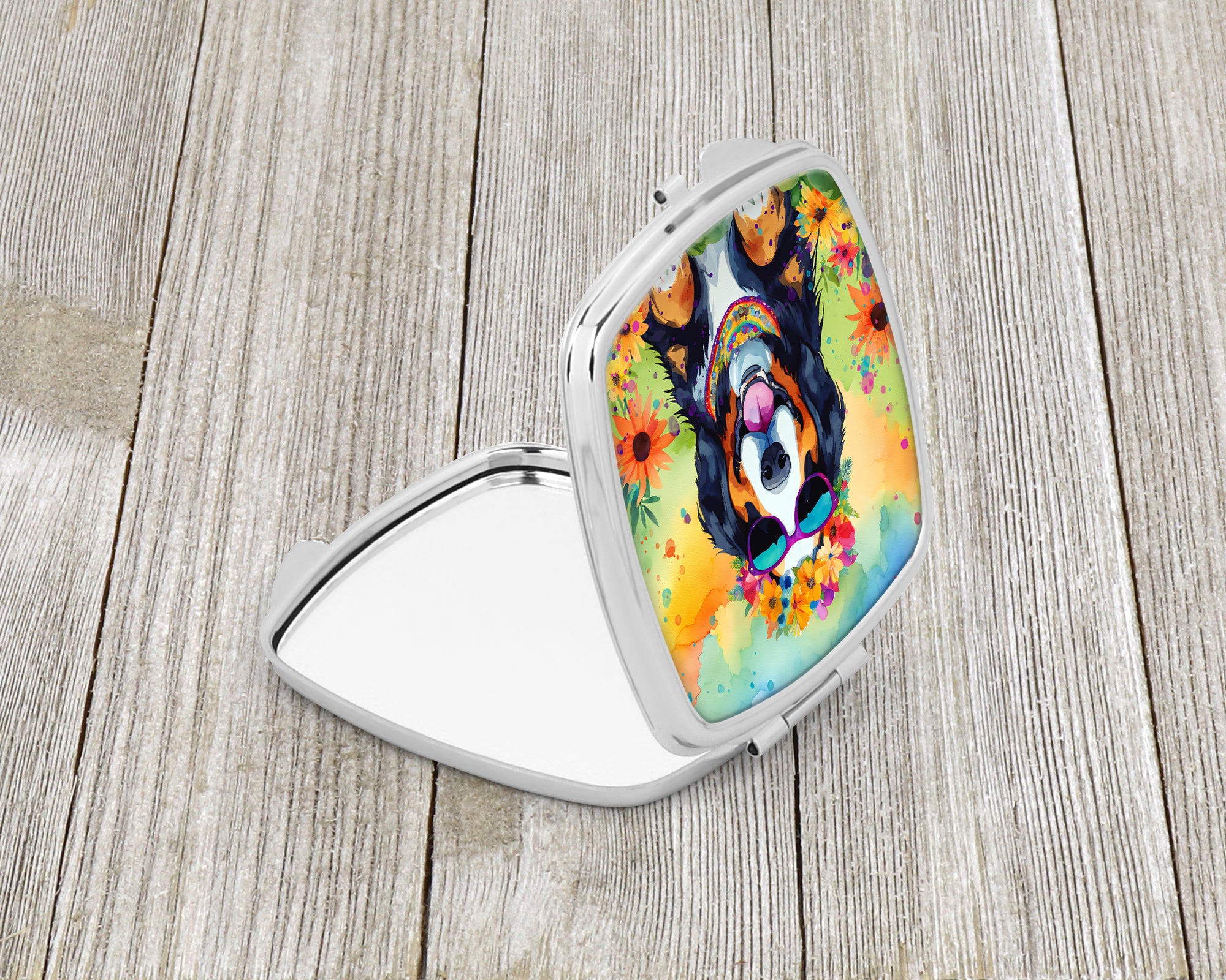 Buy this Bernese Mountain Dog Hippie Dawg Compact Mirror