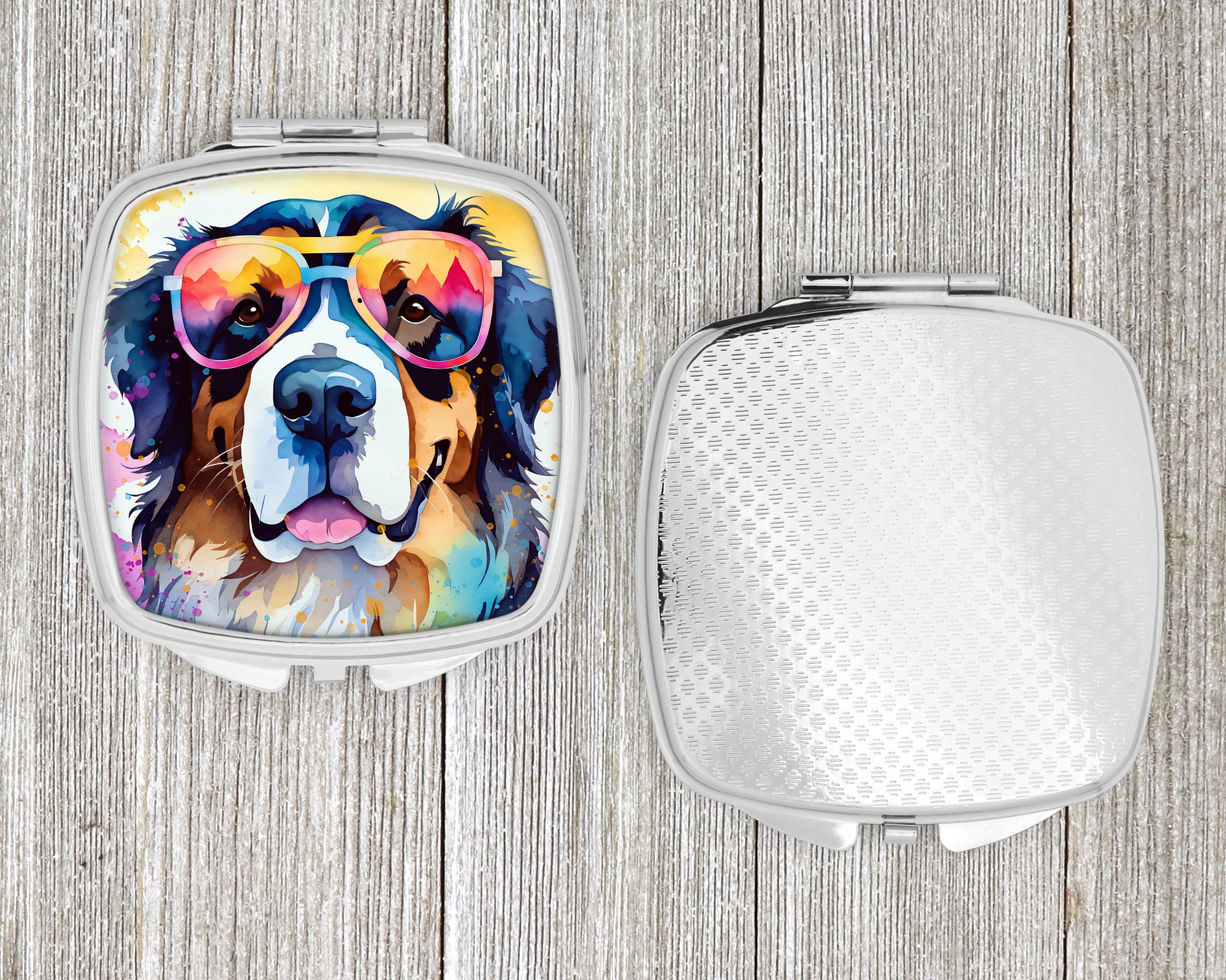 Bernese Mountain Dog Hippie Dawg Compact Mirror