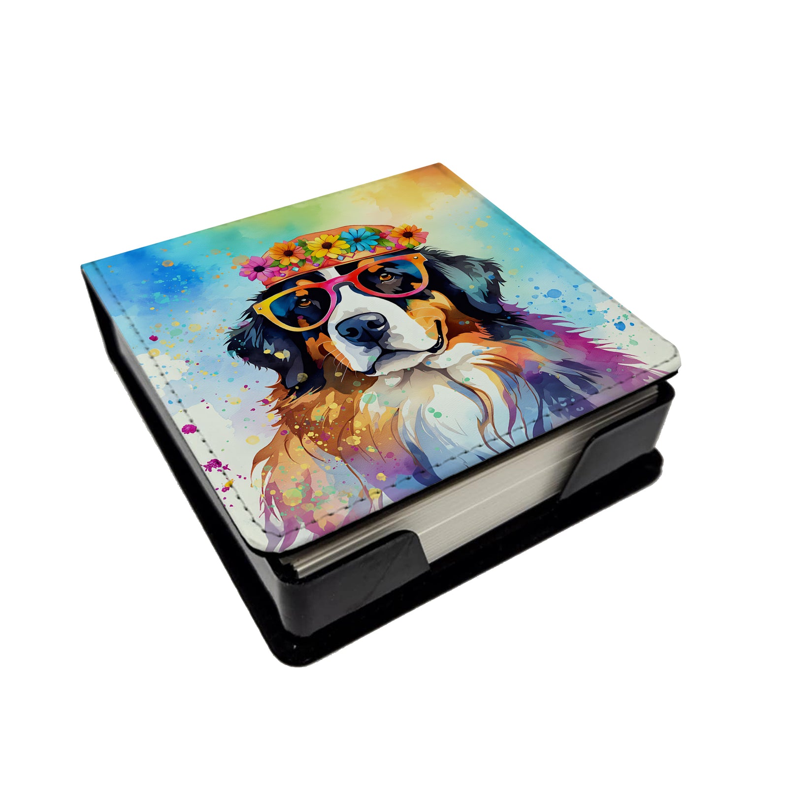 Buy this Bernese Mountain Dog Hippie Dawg PU Leather Note Paper Holder