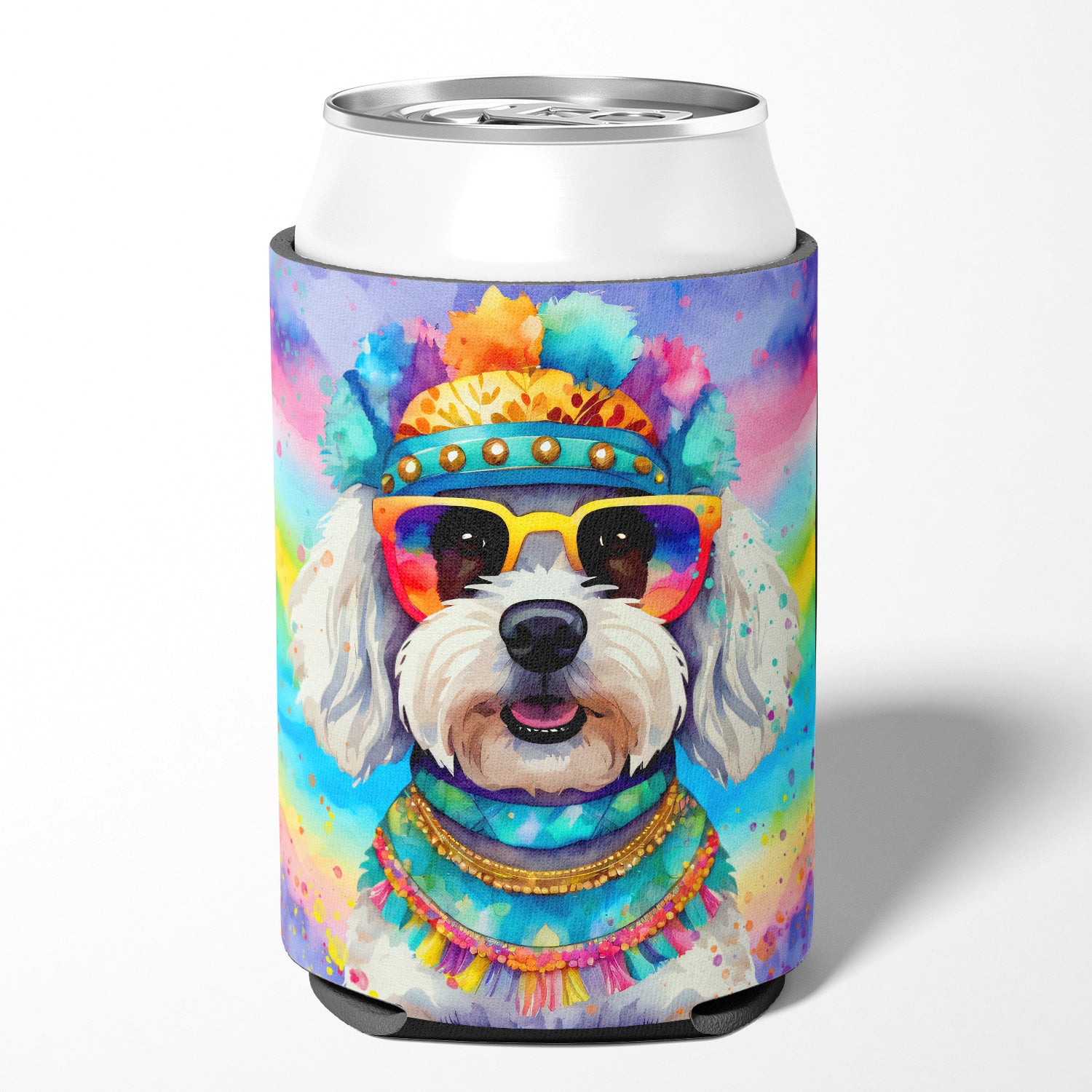 Buy this Bichon Frise Hippie Dawg Can or Bottle Hugger