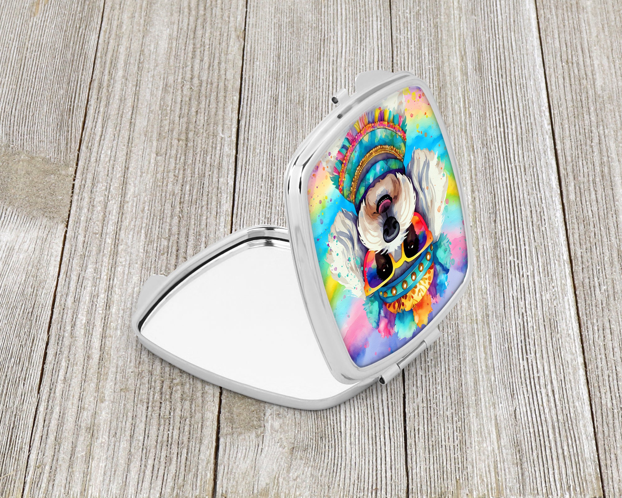 Buy this Bichon Frise Hippie Dawg Compact Mirror