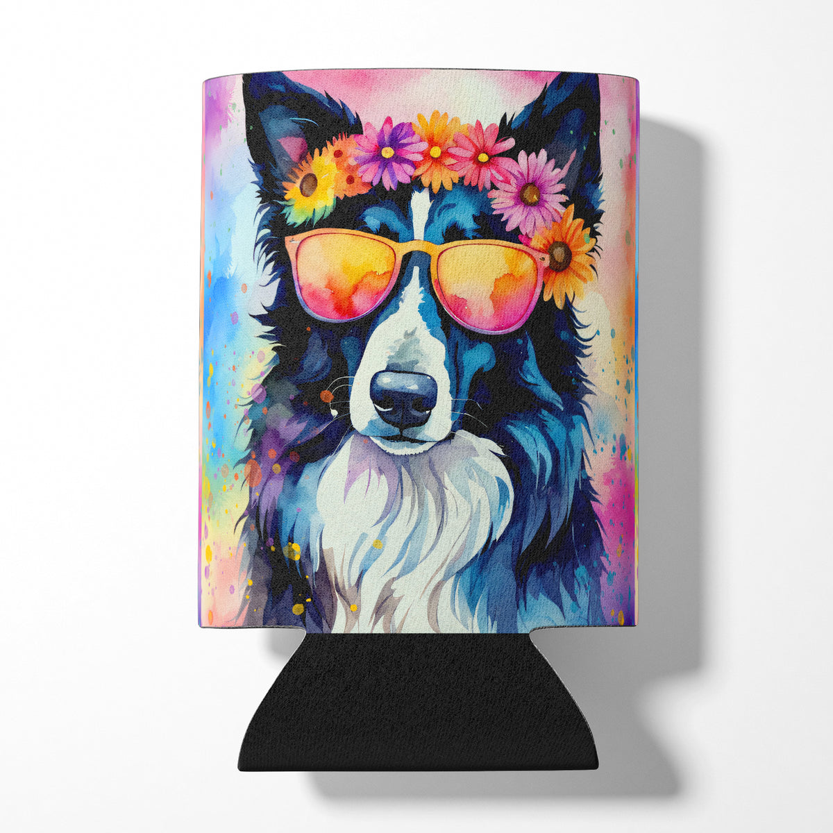 Buy this Border Collie Hippie Dawg Can or Bottle Hugger