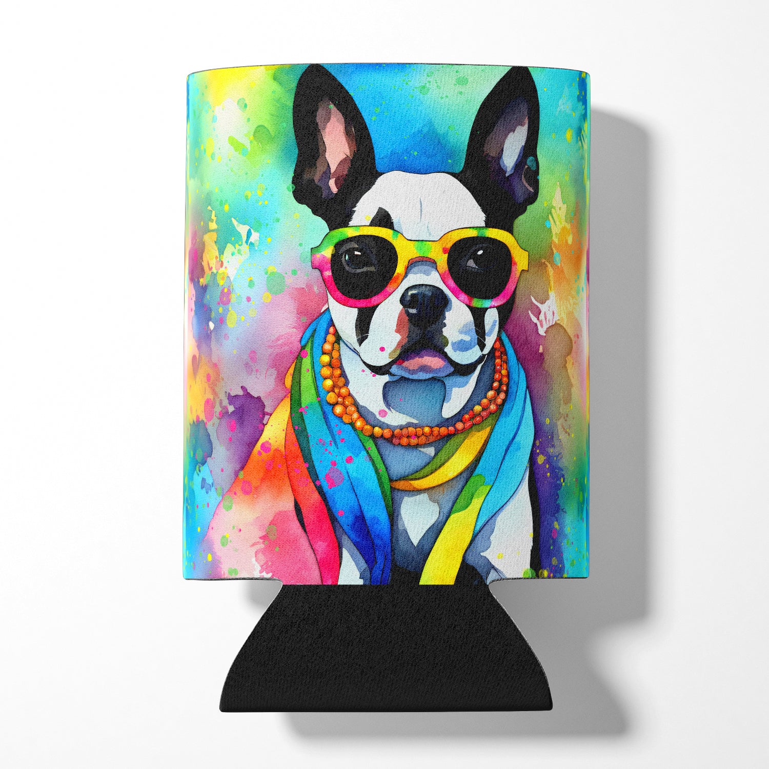 Buy this Boston Terrier Hippie Dawg Can or Bottle Hugger