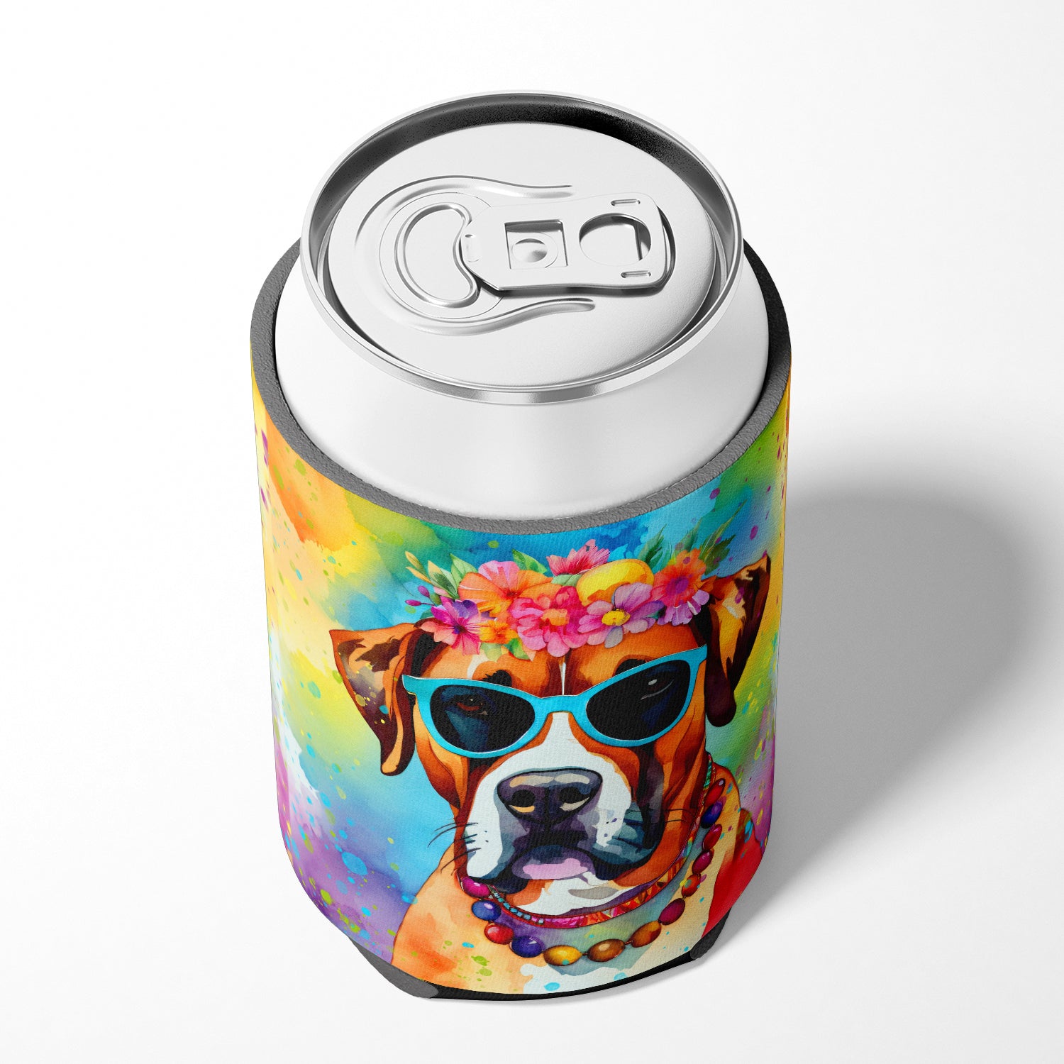 Boxer Hippie Dawg Can or Bottle Hugger