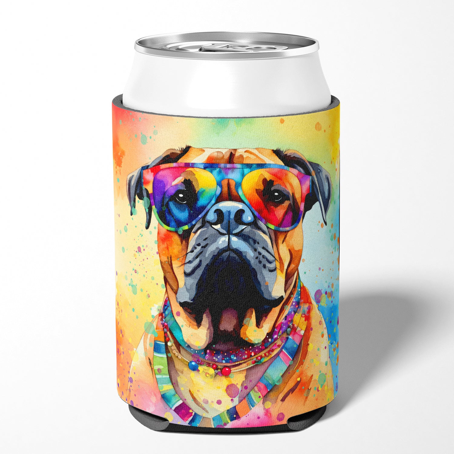 Bullmastiff Hippie Dawg Can or Bottle Hugger