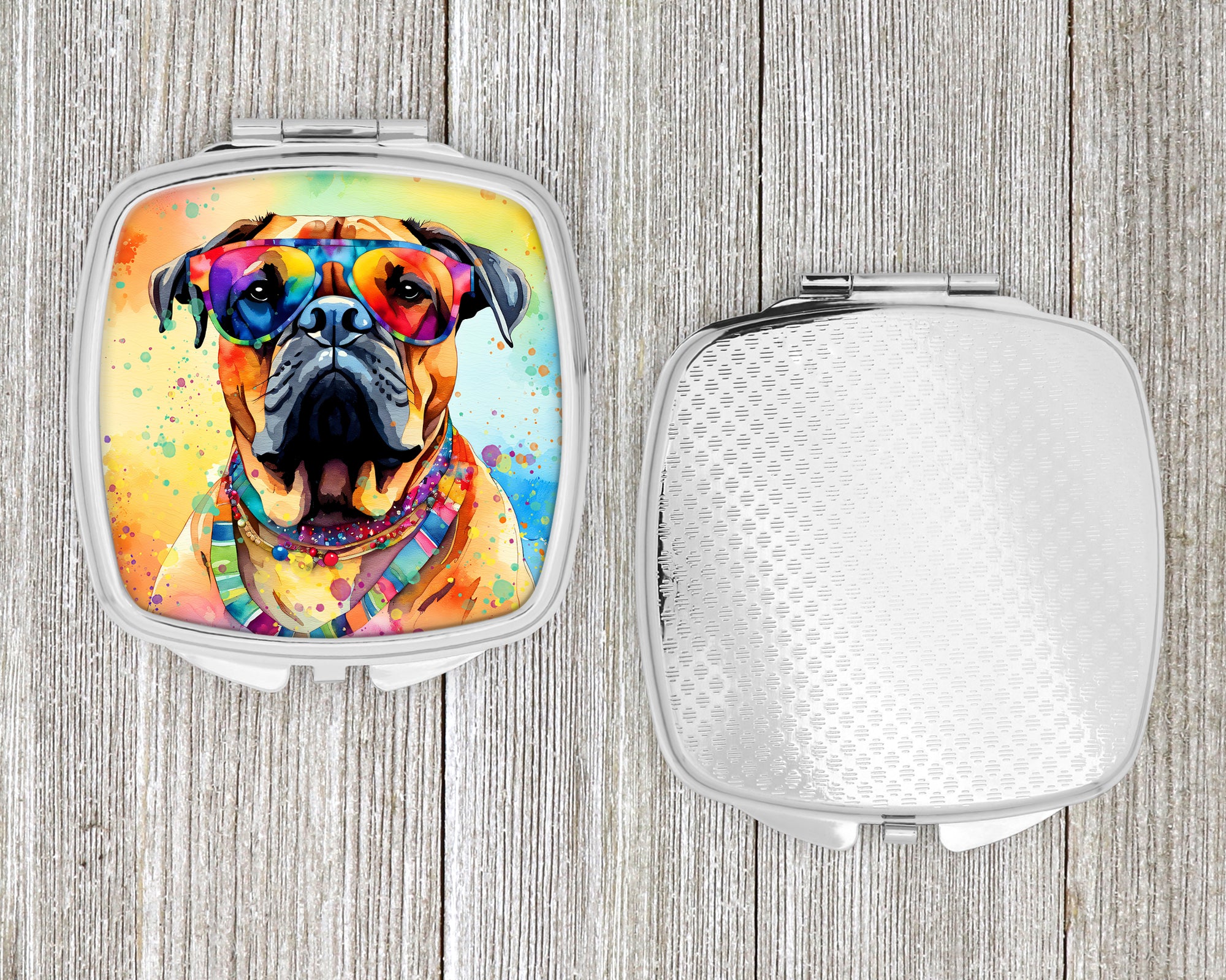 Bullmastiff Hippie Dawg Compact Mirror