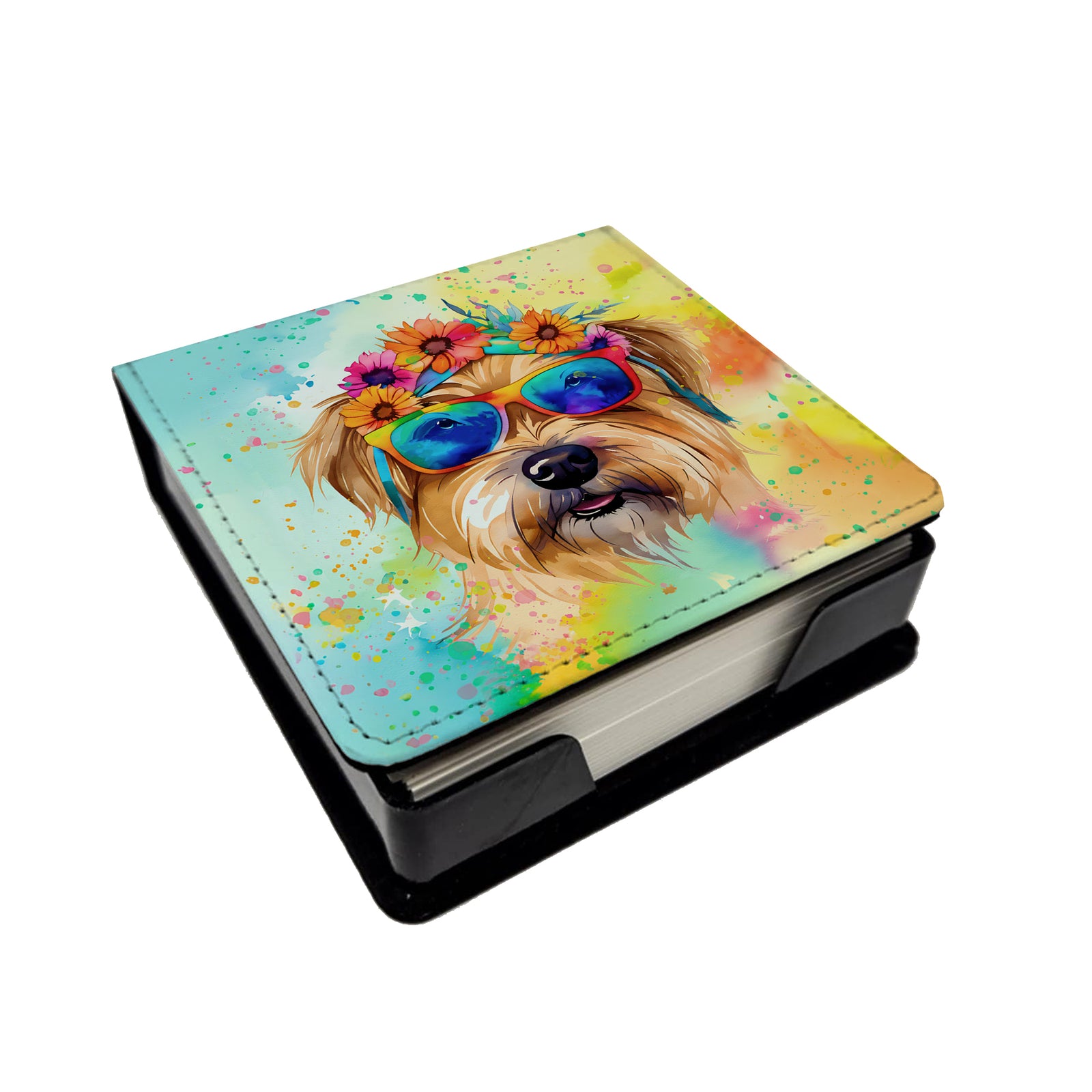 Buy this Cairn Terrier Hippie Dawg PU Leather Note Paper Holder