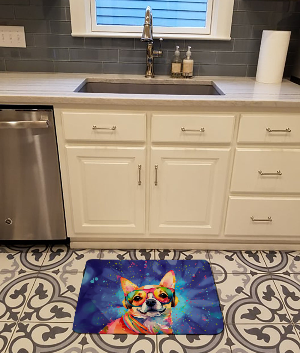 Chihuahua Hippie Dawg Memory Foam Kitchen Mat