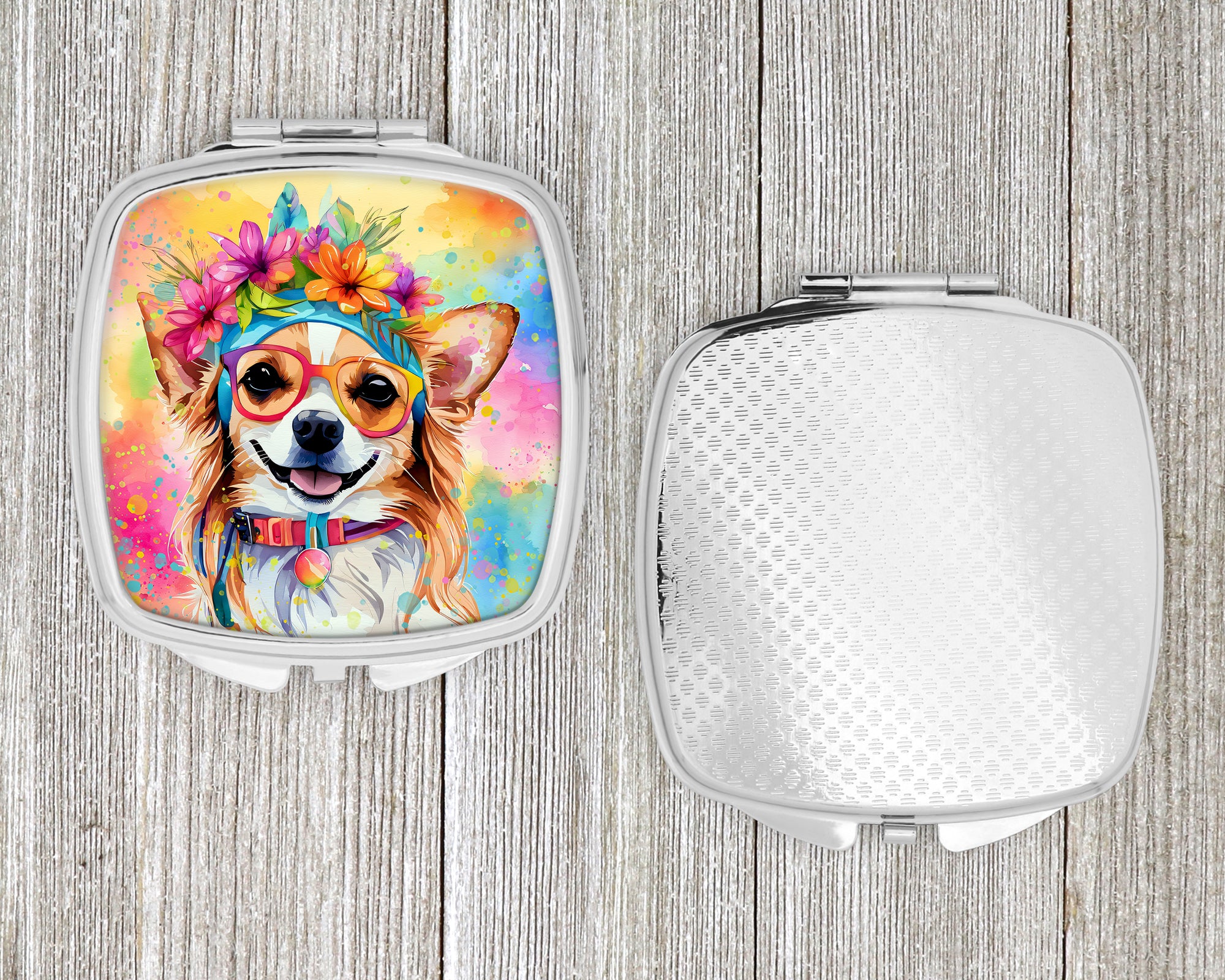 Chihuahua Hippie Dawg Compact Mirror