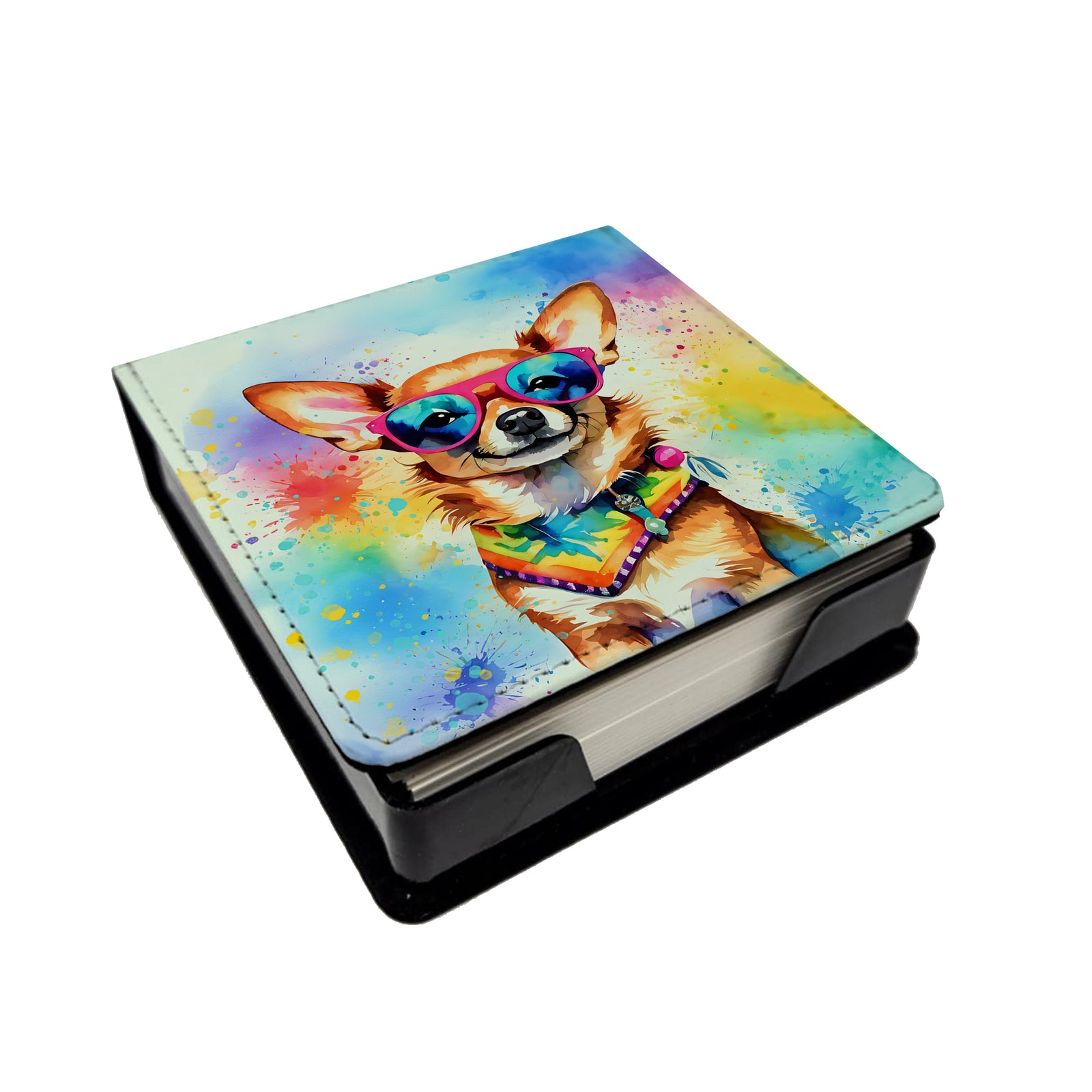 Buy this Chihuahua Hippie Dawg PU Leather Note Paper Holder