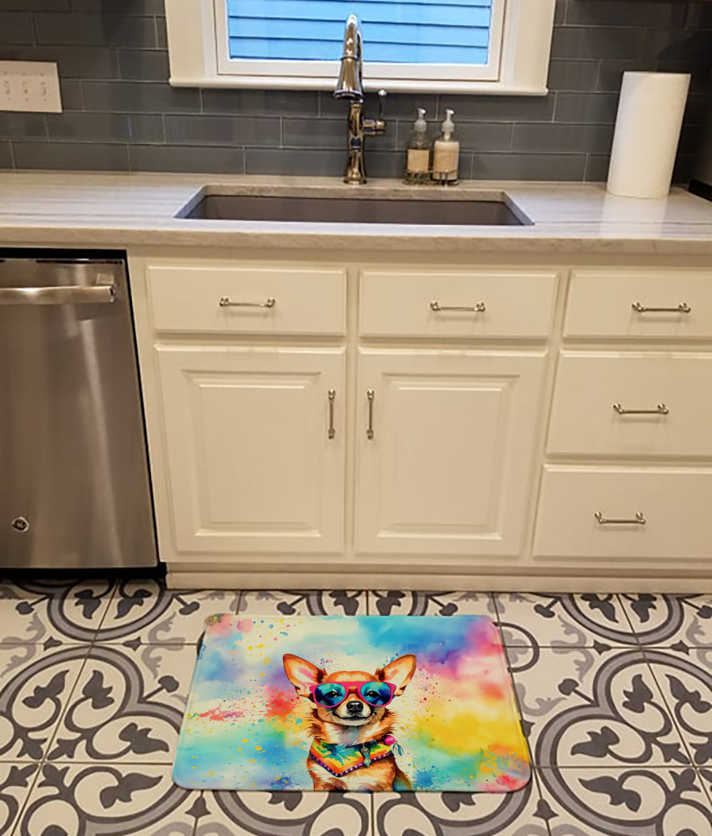 Chihuahua Hippie Dawg Memory Foam Kitchen Mat