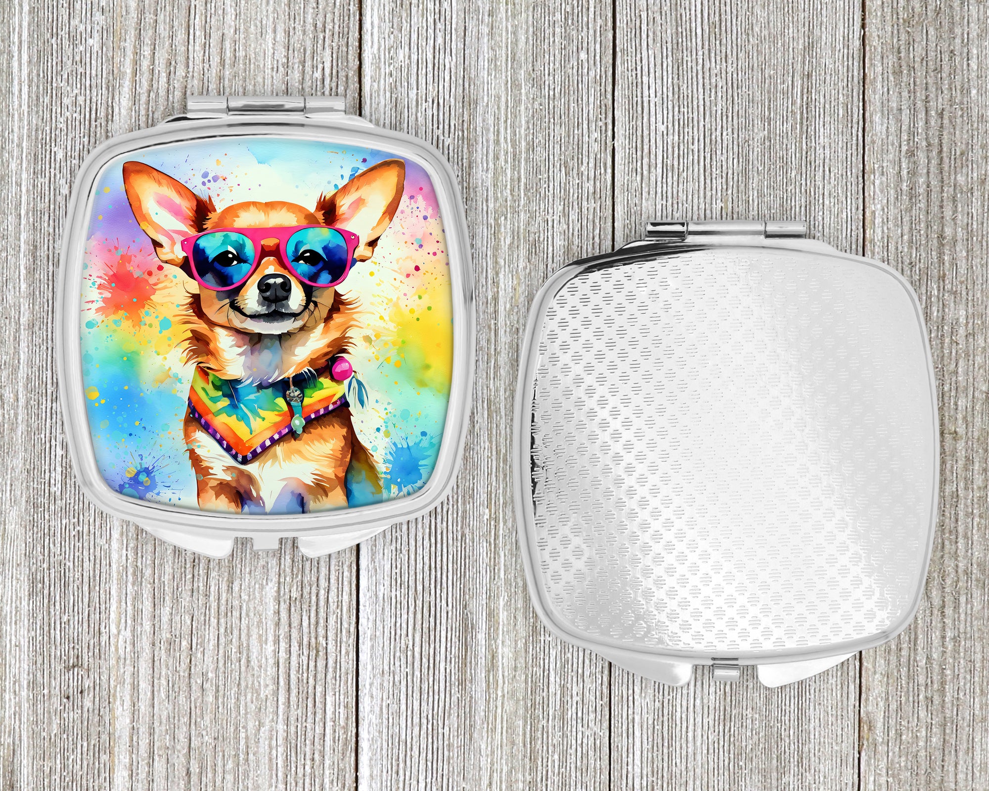 Chihuahua Hippie Dawg Compact Mirror