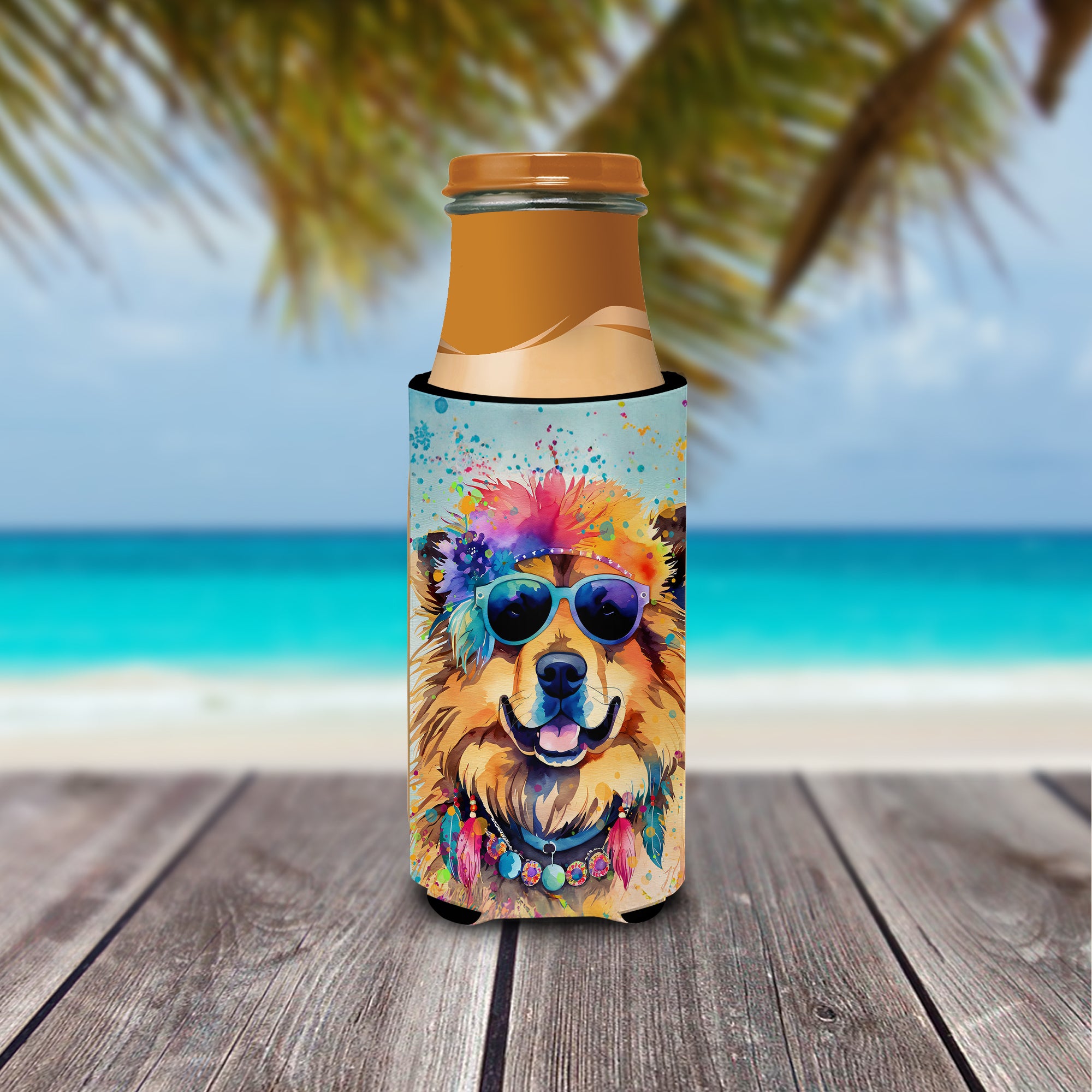 Chow Chow Hippie Dawg Hugger for Ultra Slim Cans