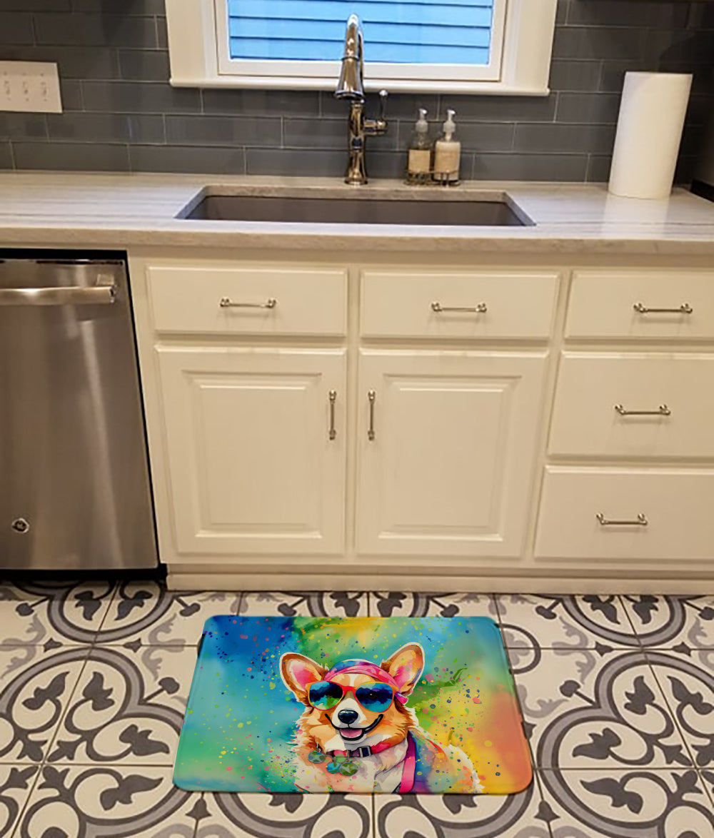 Buy this Corgi Hippie Dawg Memory Foam Kitchen Mat