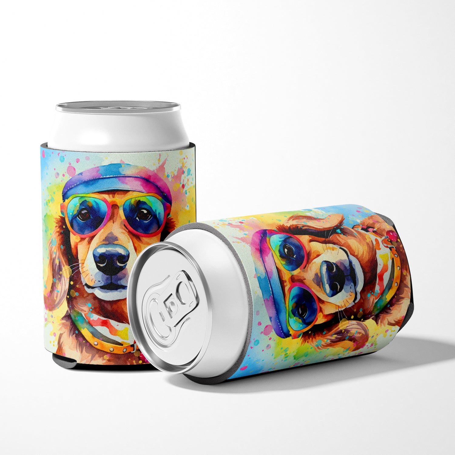 Dachshund Hippie Dawg Can or Bottle Hugger