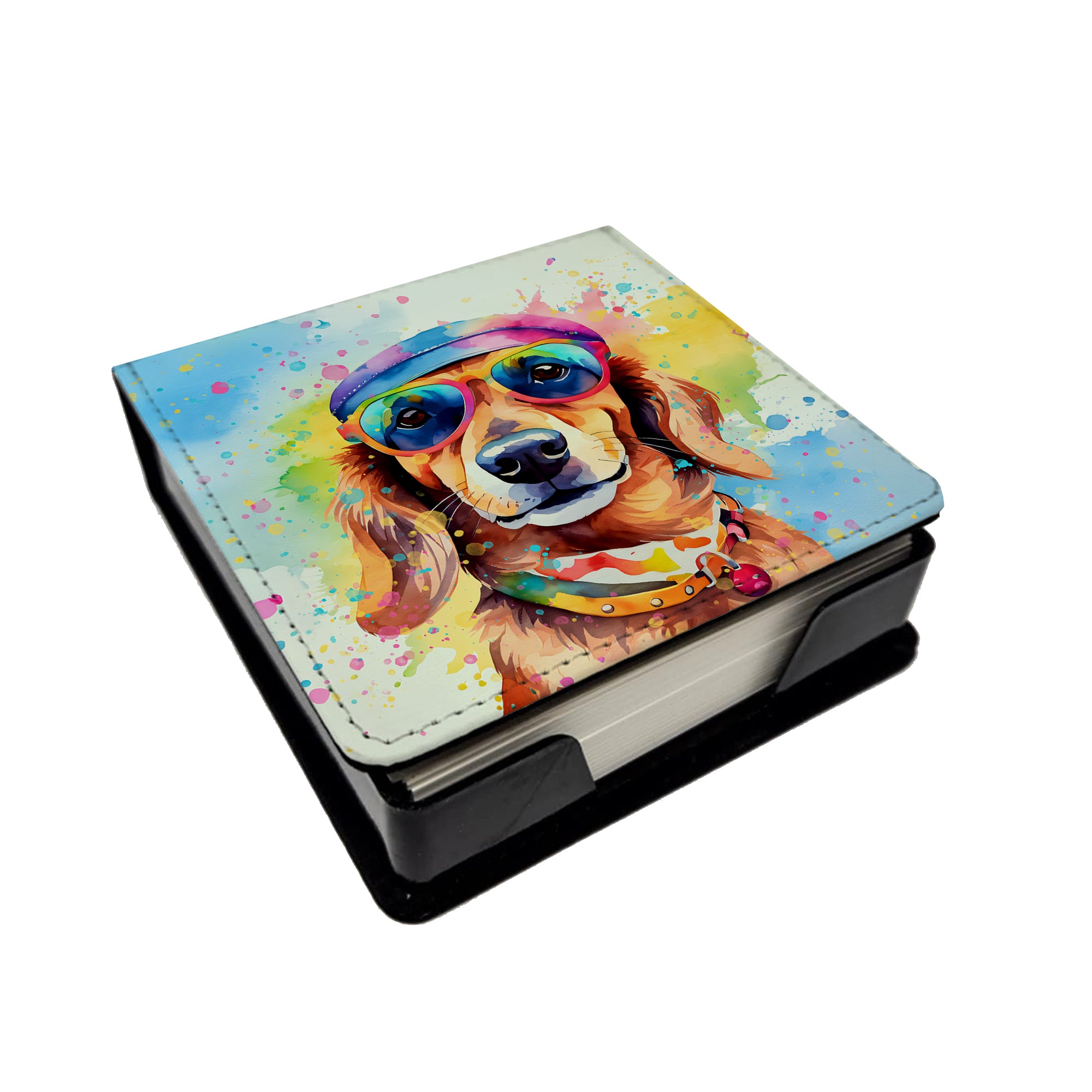 Buy this Dachshund Hippie Dawg PU Leather Note Paper Holder