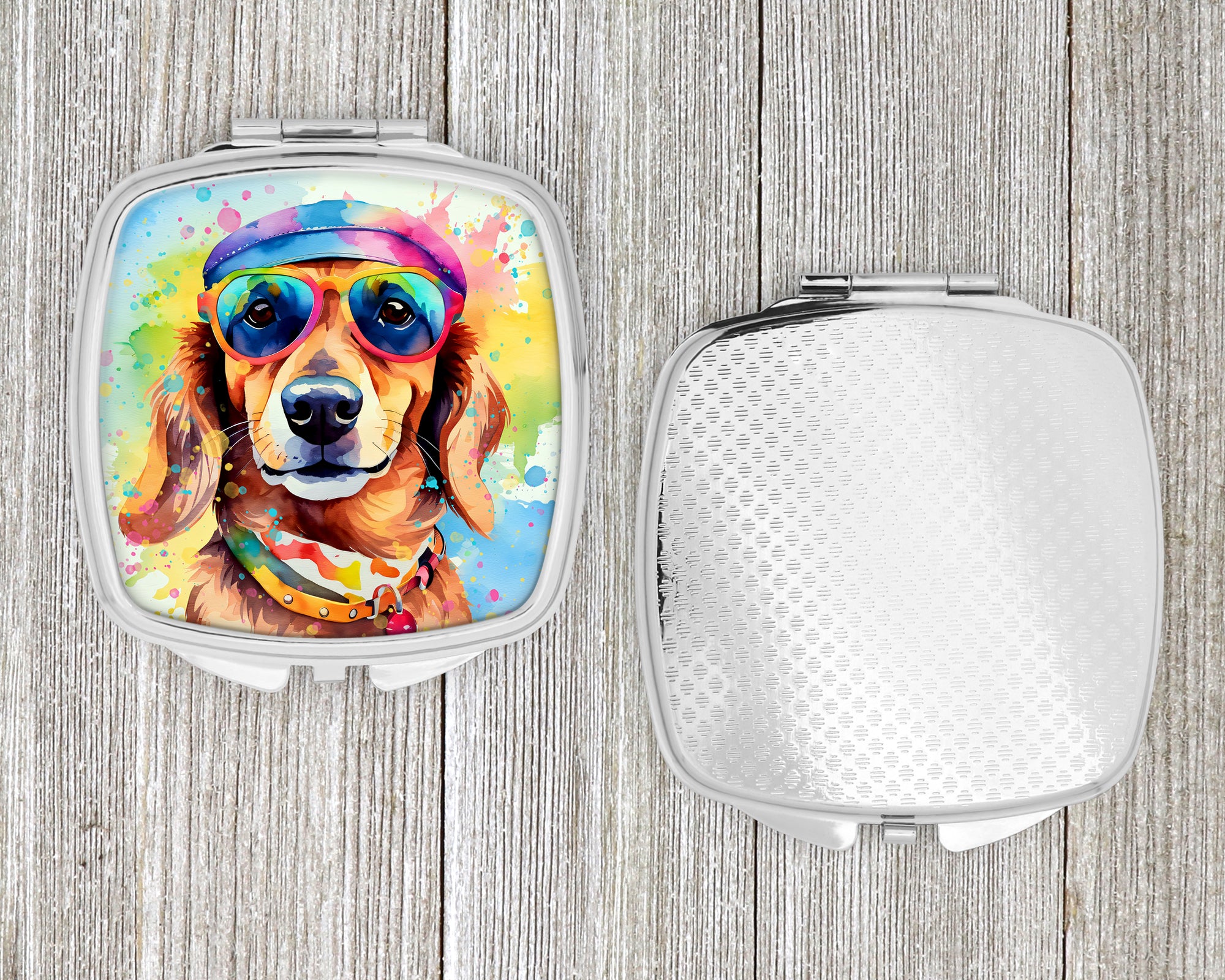 Dachshund Hippie Dawg Compact Mirror