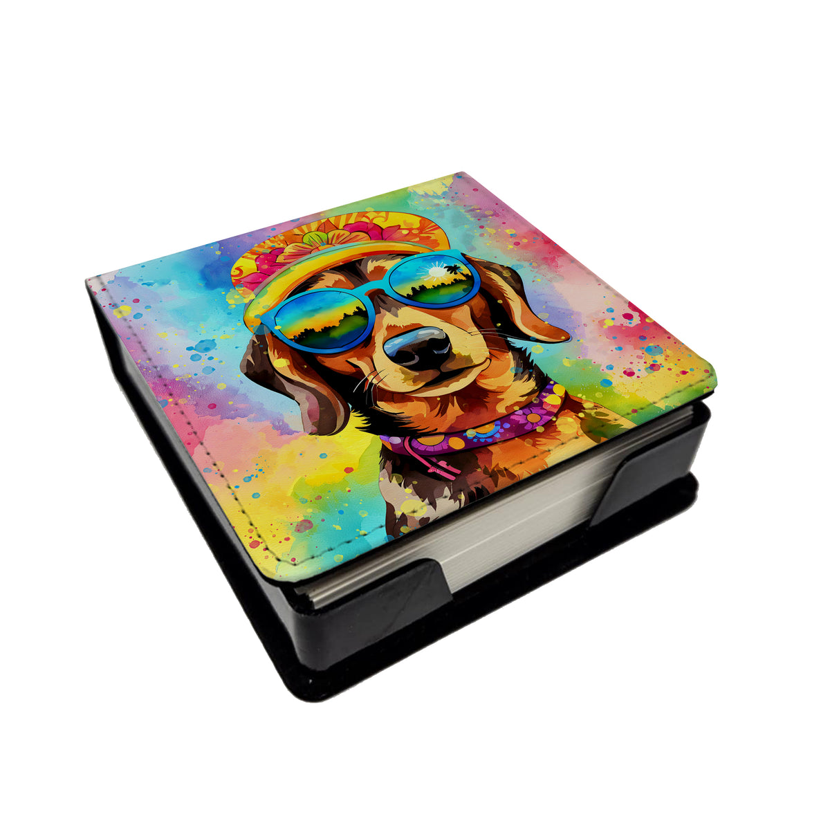 Buy this Dachshund Hippie Dawg PU Leather Note Paper Holder