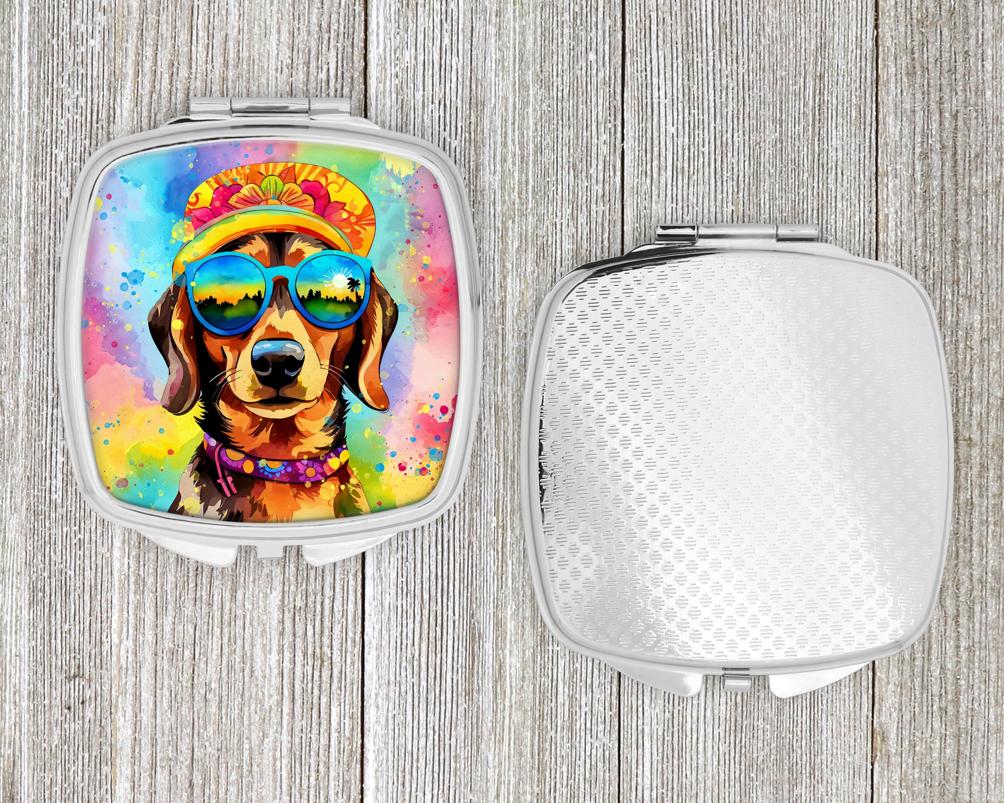 Dachshund Hippie Dawg Compact Mirror