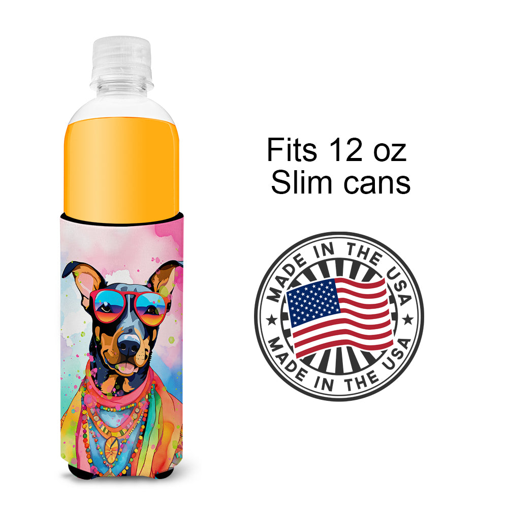 Doberman Pinscher Hippie Dawg Hugger for Ultra Slim Cans