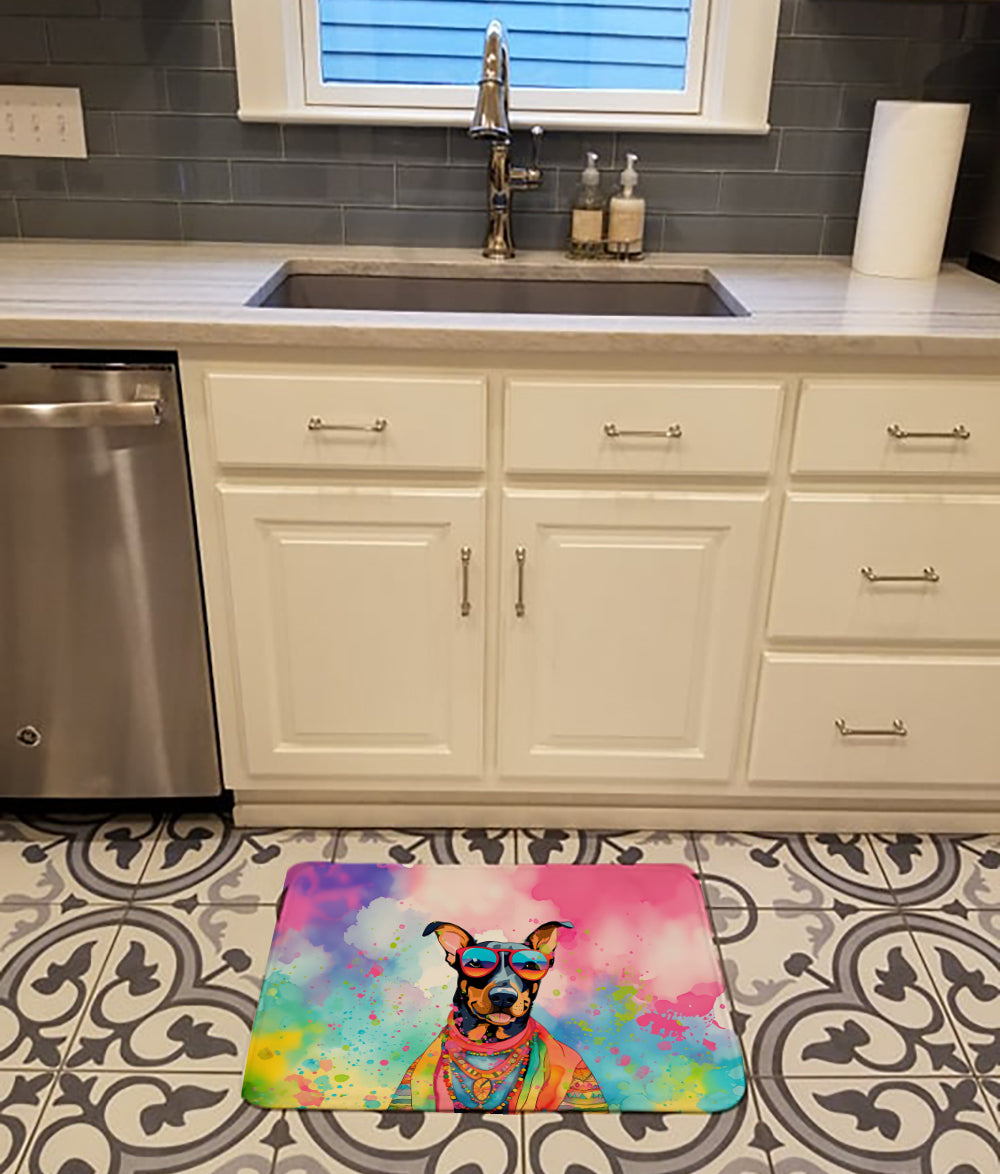 Doberman Pinscher Hippie Dawg Memory Foam Kitchen Mat