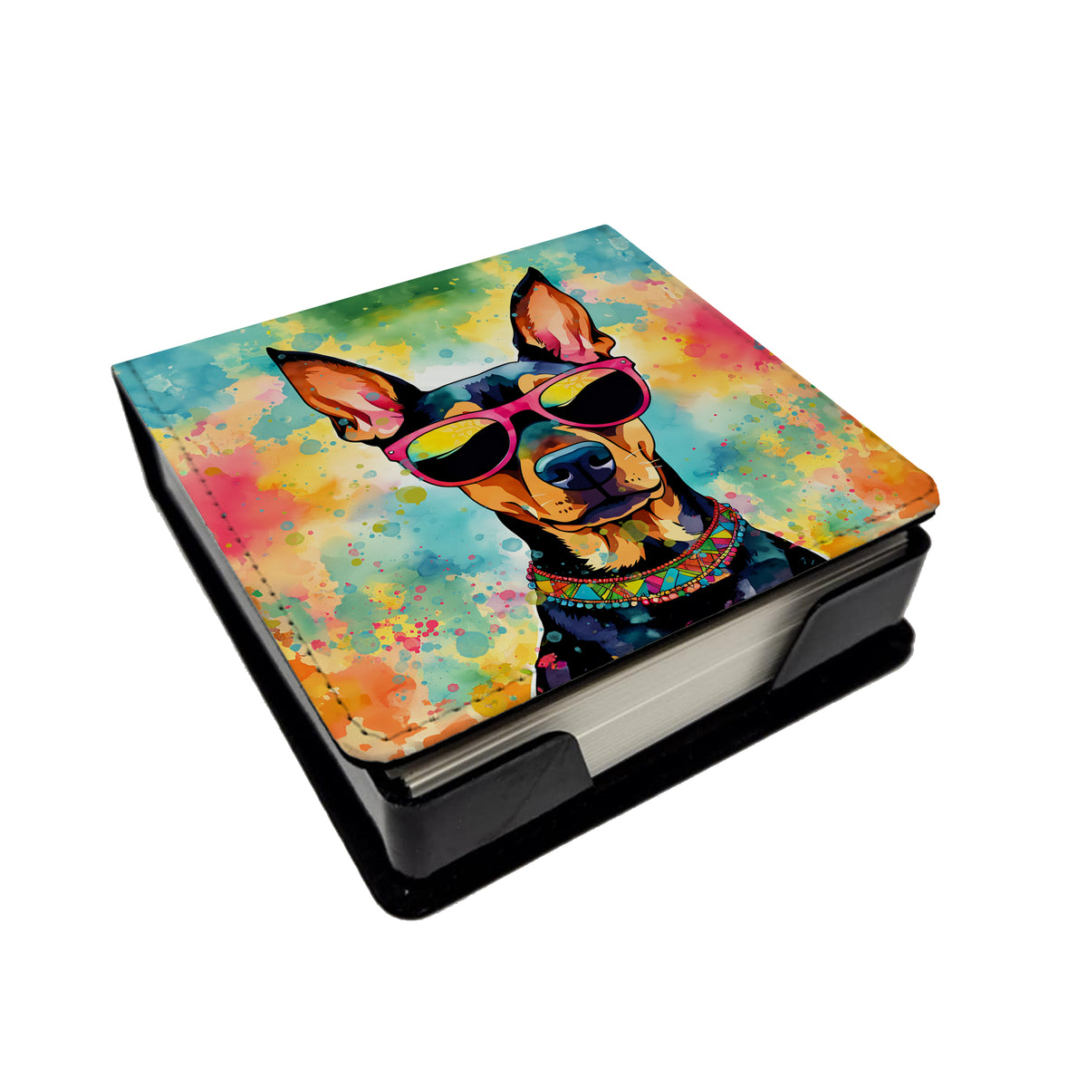 Buy this Doberman Pinscher Hippie Dawg PU Leather Note Paper Holder