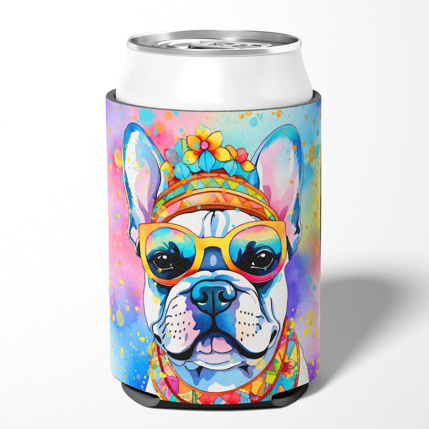 French Bulldog Hippie Dawg Can or Bottle Hugger