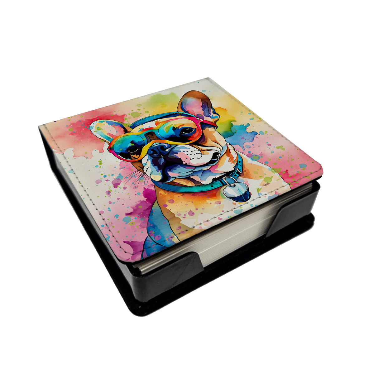 Buy this French Bulldog Hippie Dawg PU Leather Note Paper Holder