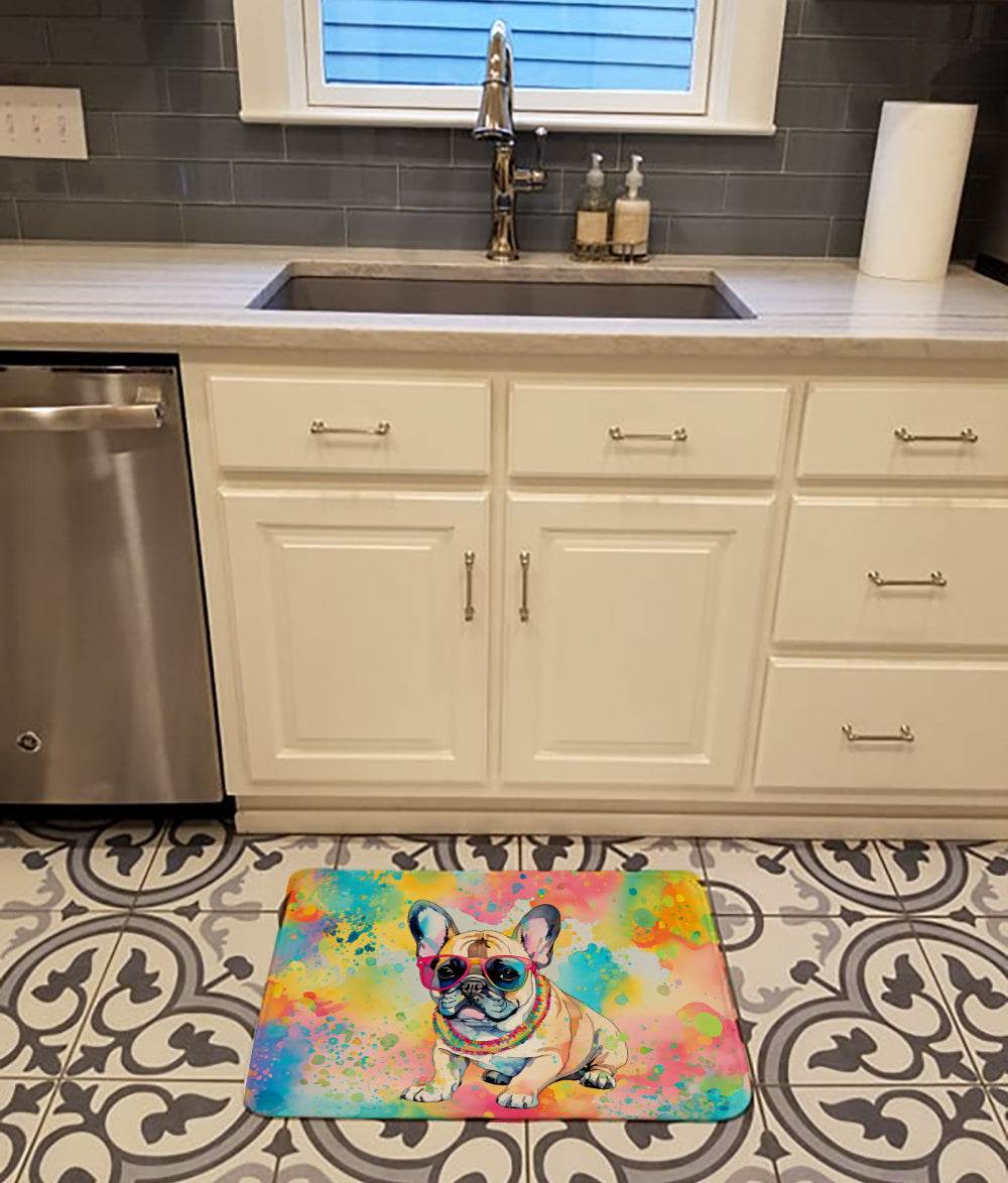 French Bulldog Hippie Dawg Memory Foam Kitchen Mat