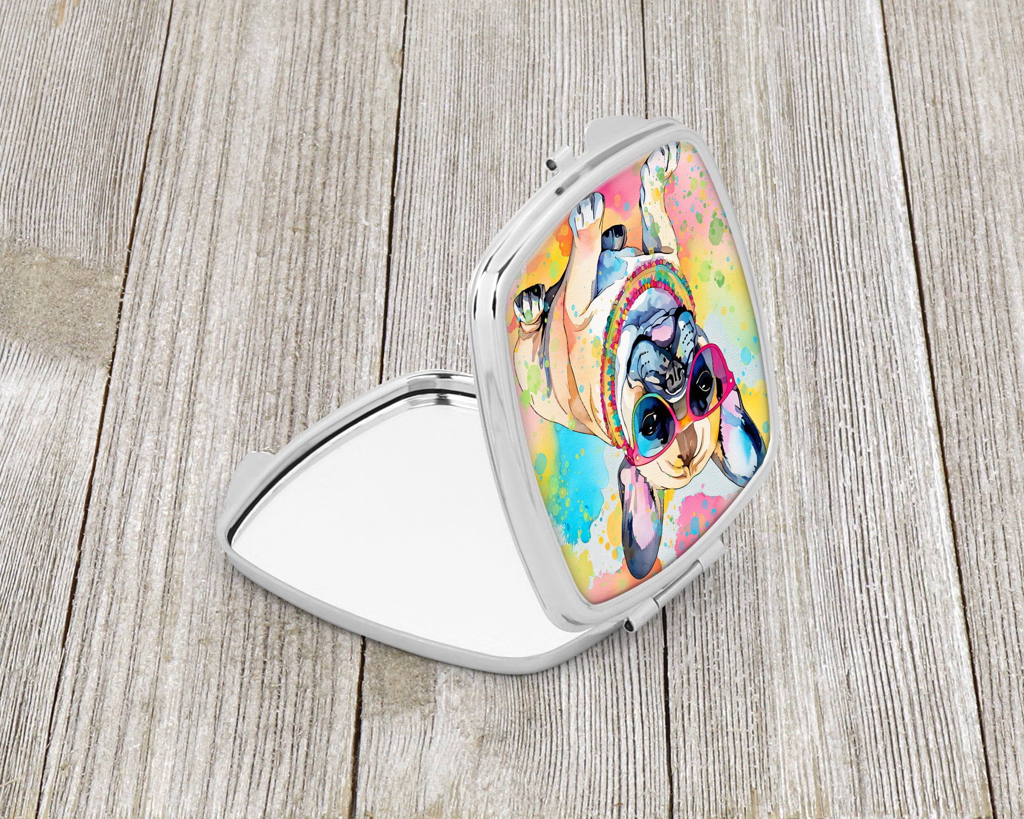 Buy this French Bulldog Hippie Dawg Compact Mirror