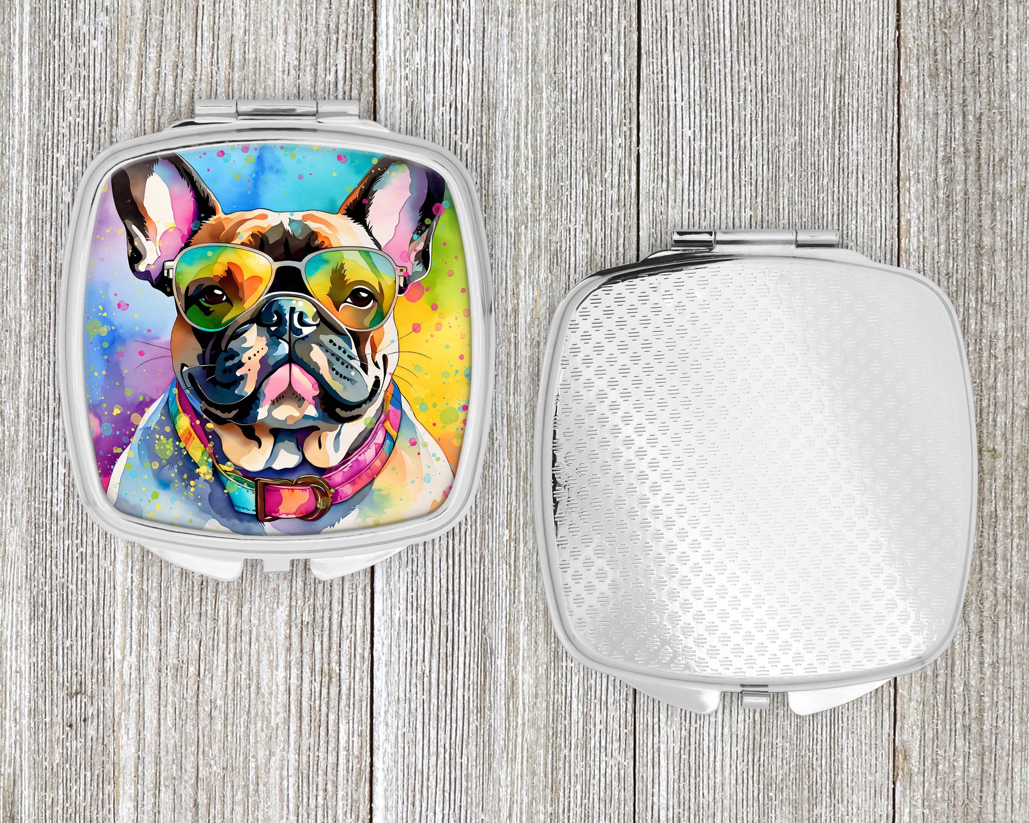 French Bulldog Hippie Dawg Compact Mirror