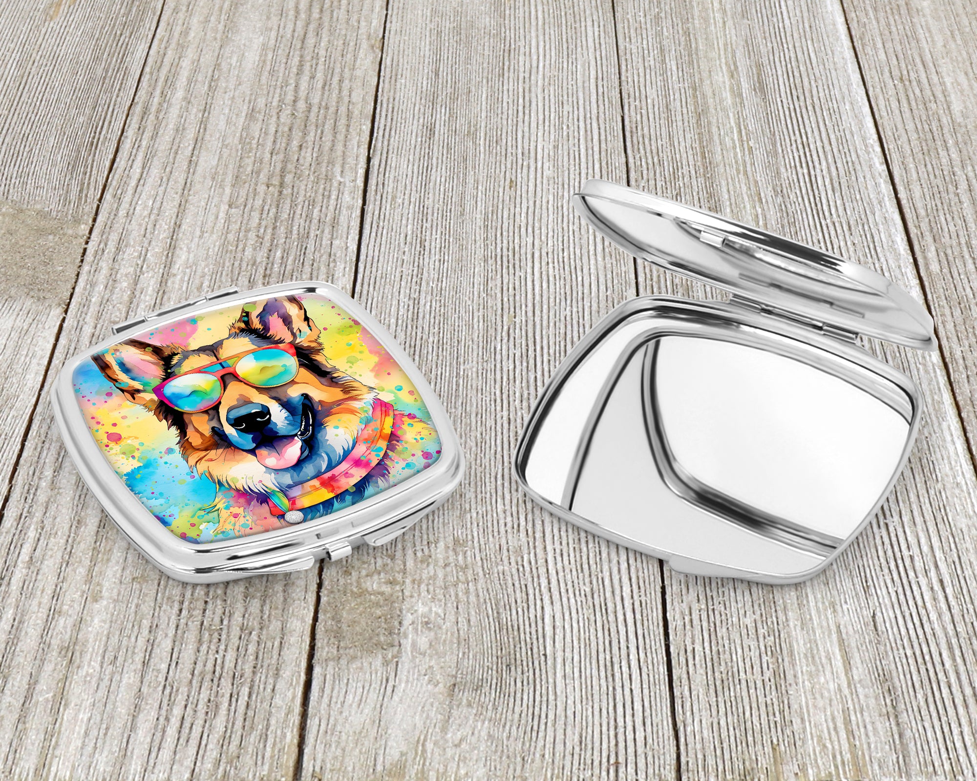 German Shepherd Hippie Dawg Compact Mirror