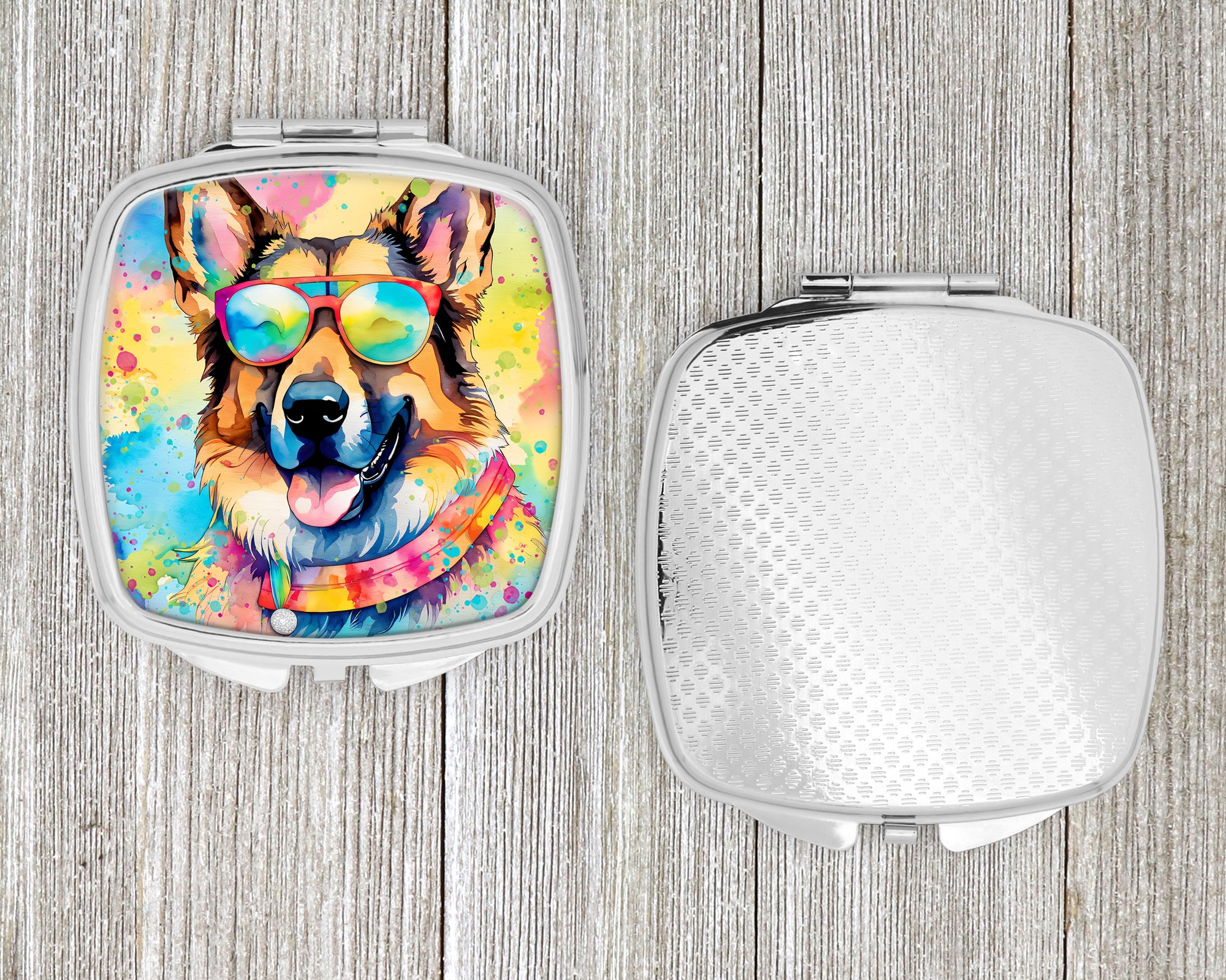 German Shepherd Hippie Dawg Compact Mirror