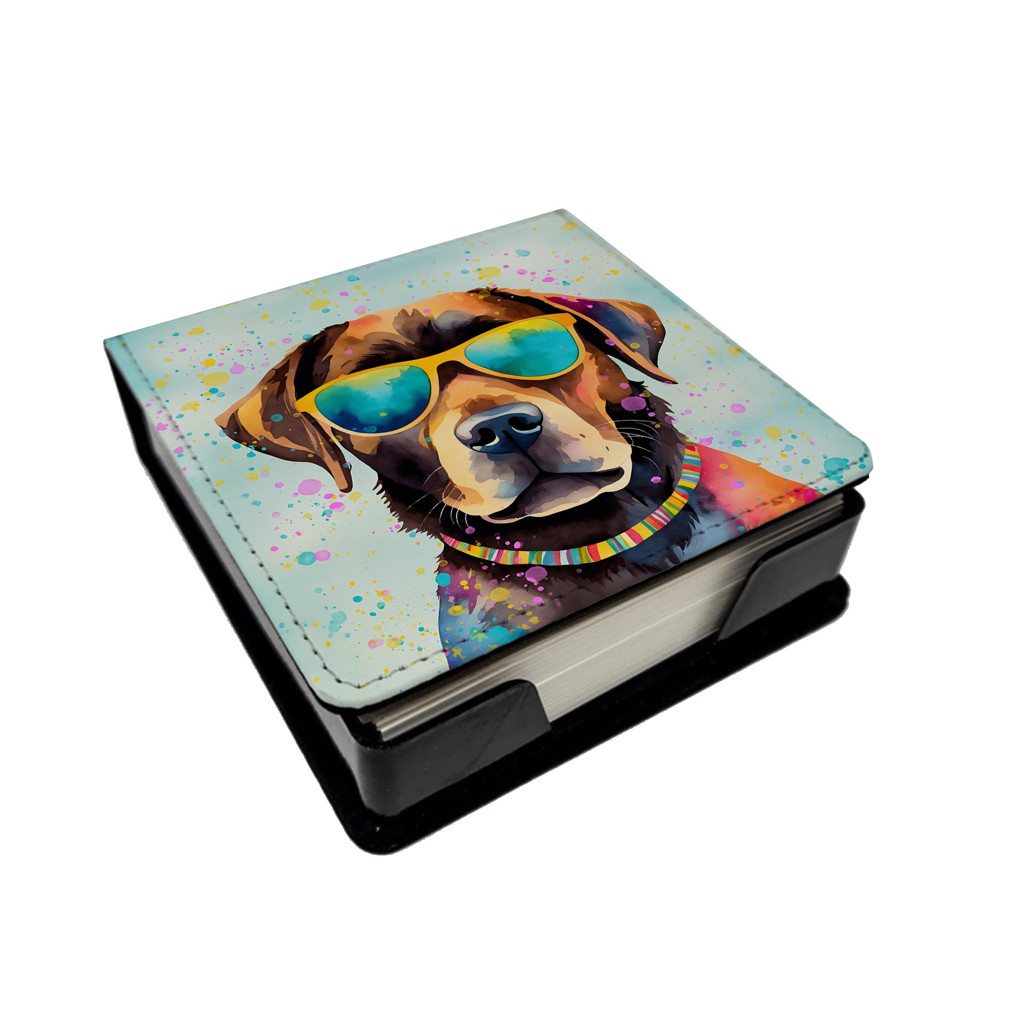 Buy this Chocolate Labrador Hippie Dawg PU Leather Note Paper Holder