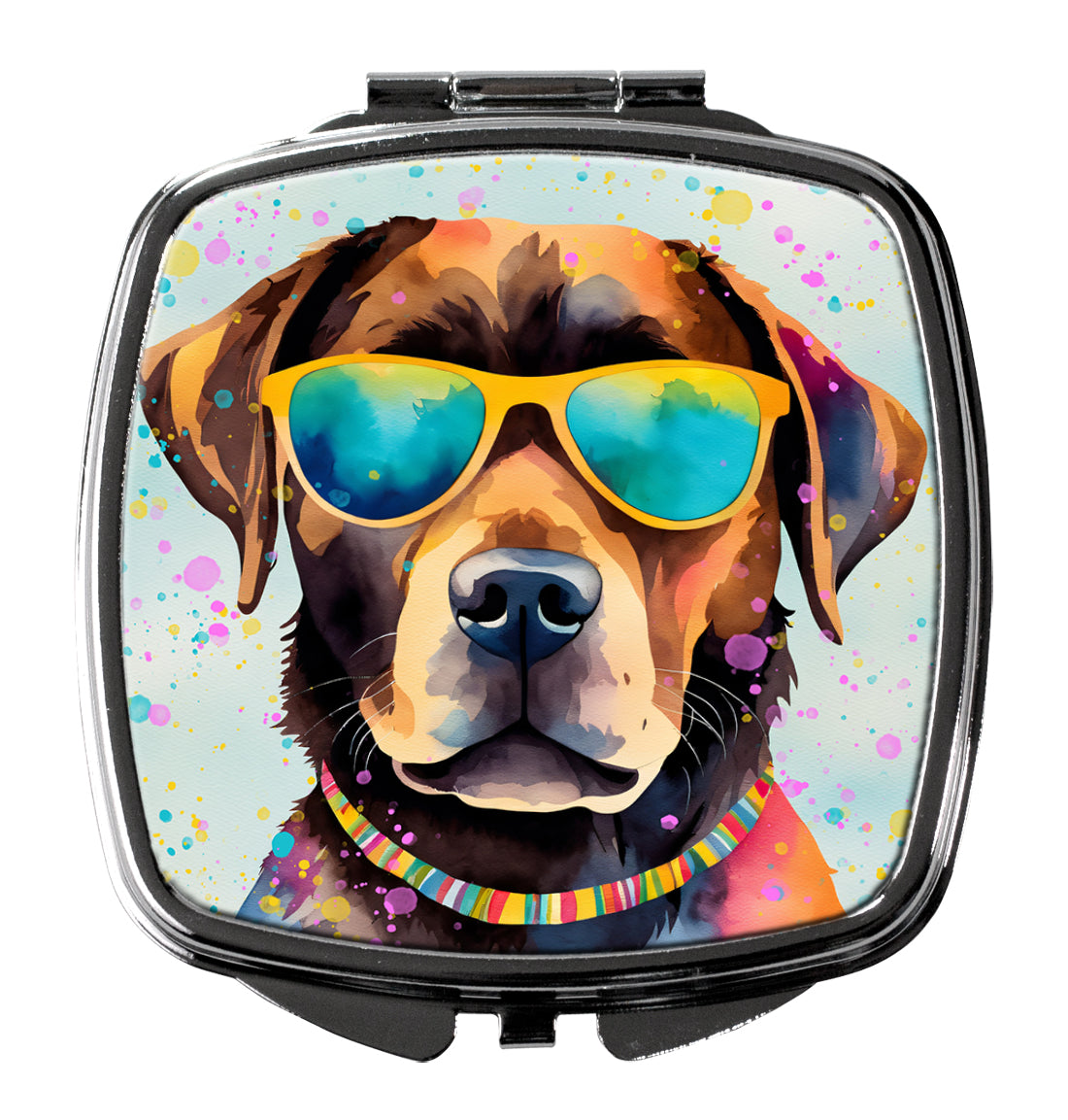 Buy this Chocolate Labrador Hippie Dawg Compact Mirror