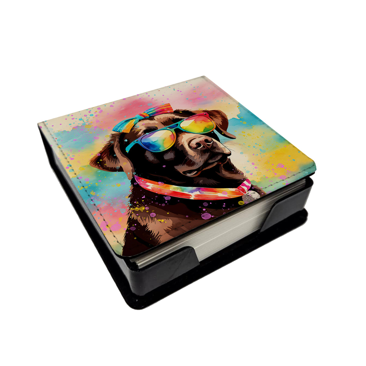 Buy this Chocolate Labrador Hippie Dawg PU Leather Note Paper Holder