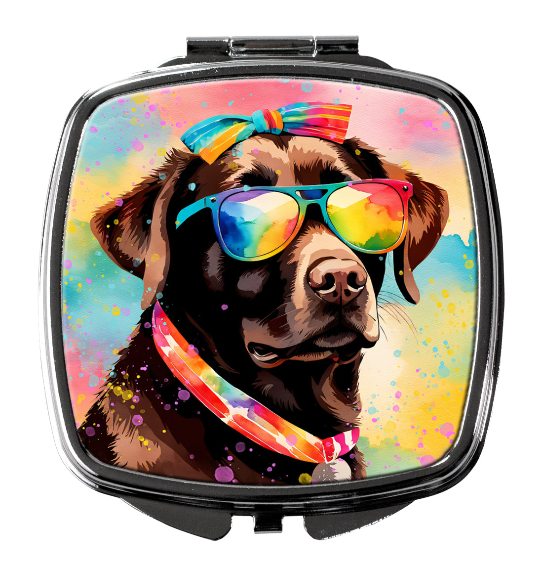 Buy this Chocolate Labrador Hippie Dawg Compact Mirror