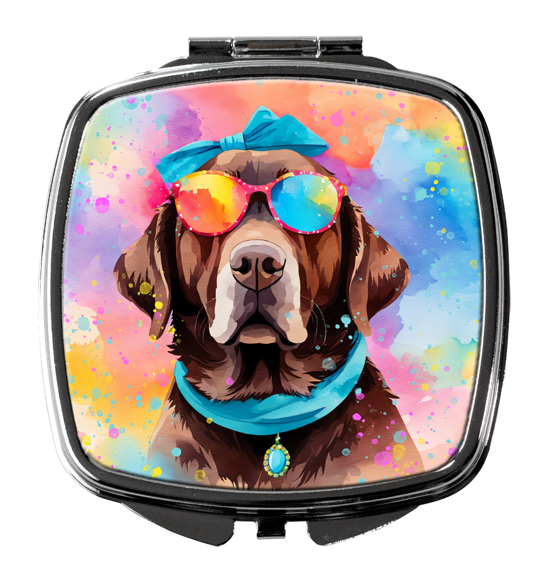 Buy this Chocolate Labrador Hippie Dawg Compact Mirror