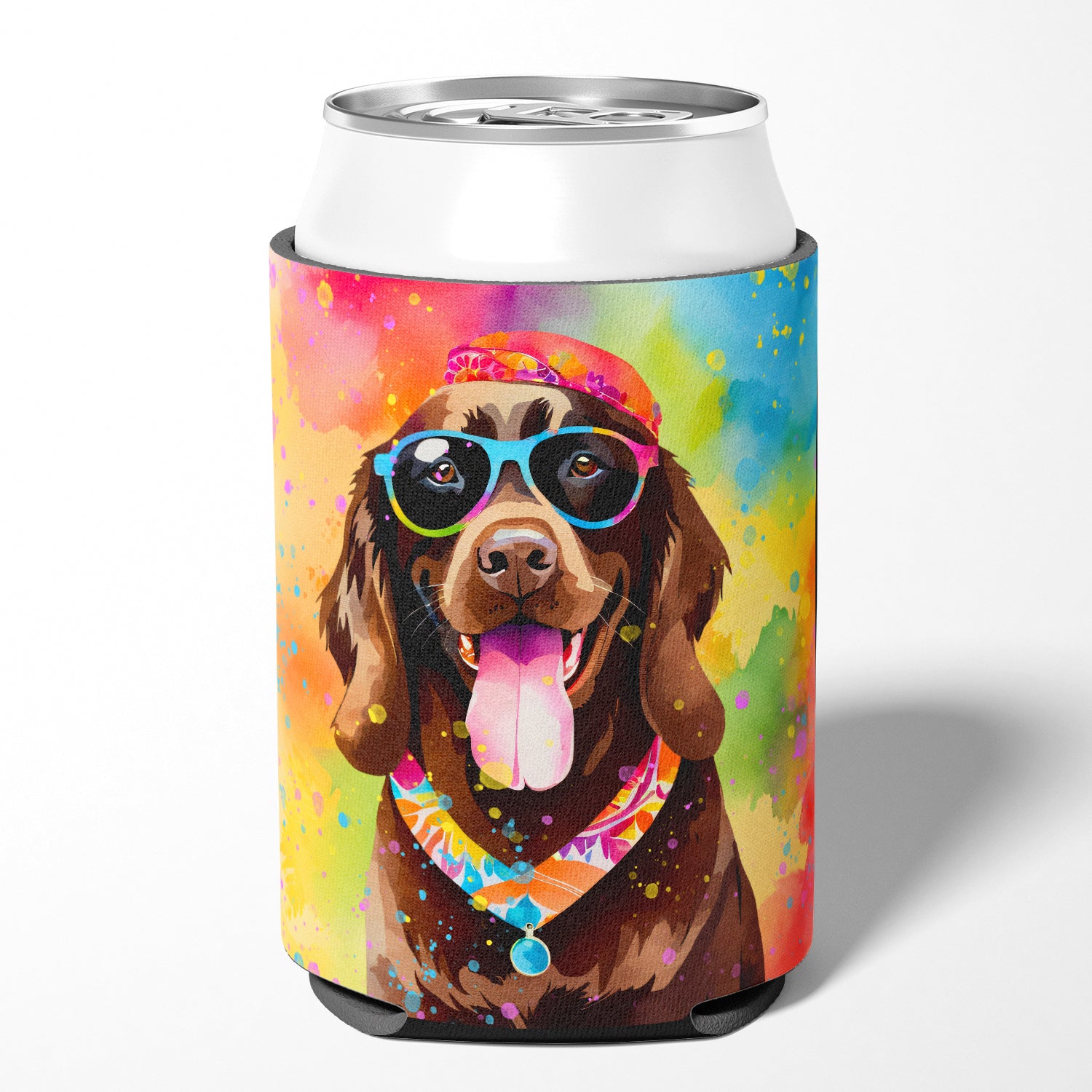 Chocolate Labrador Hippie Dawg Can or Bottle Hugger