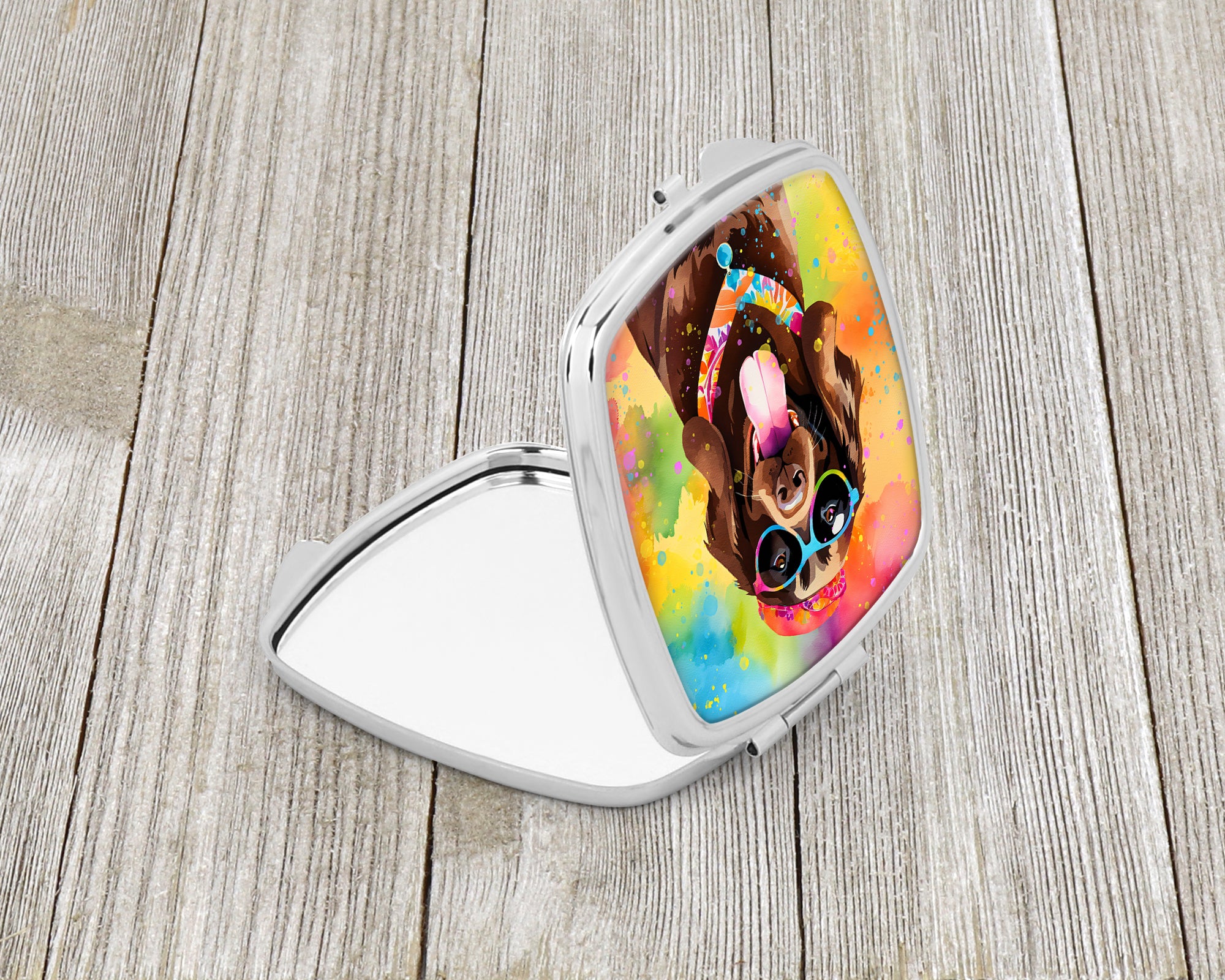 Chocolate Labrador Hippie Dawg Compact Mirror