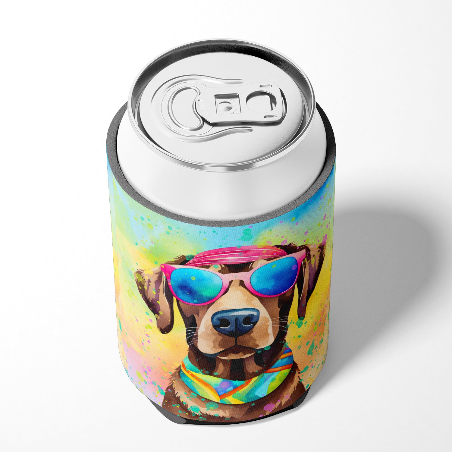 Chocolate Labrador Hippie Dawg Can or Bottle Hugger