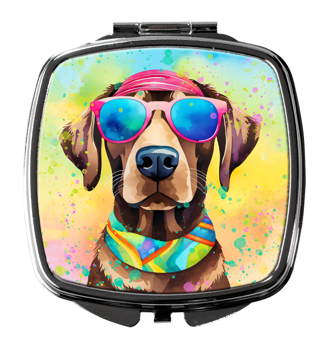 Buy this Chocolate Labrador Hippie Dawg Compact Mirror