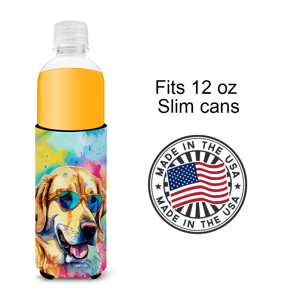 Yellow Labrador Hippie Dawg Hugger for Ultra Slim Cans