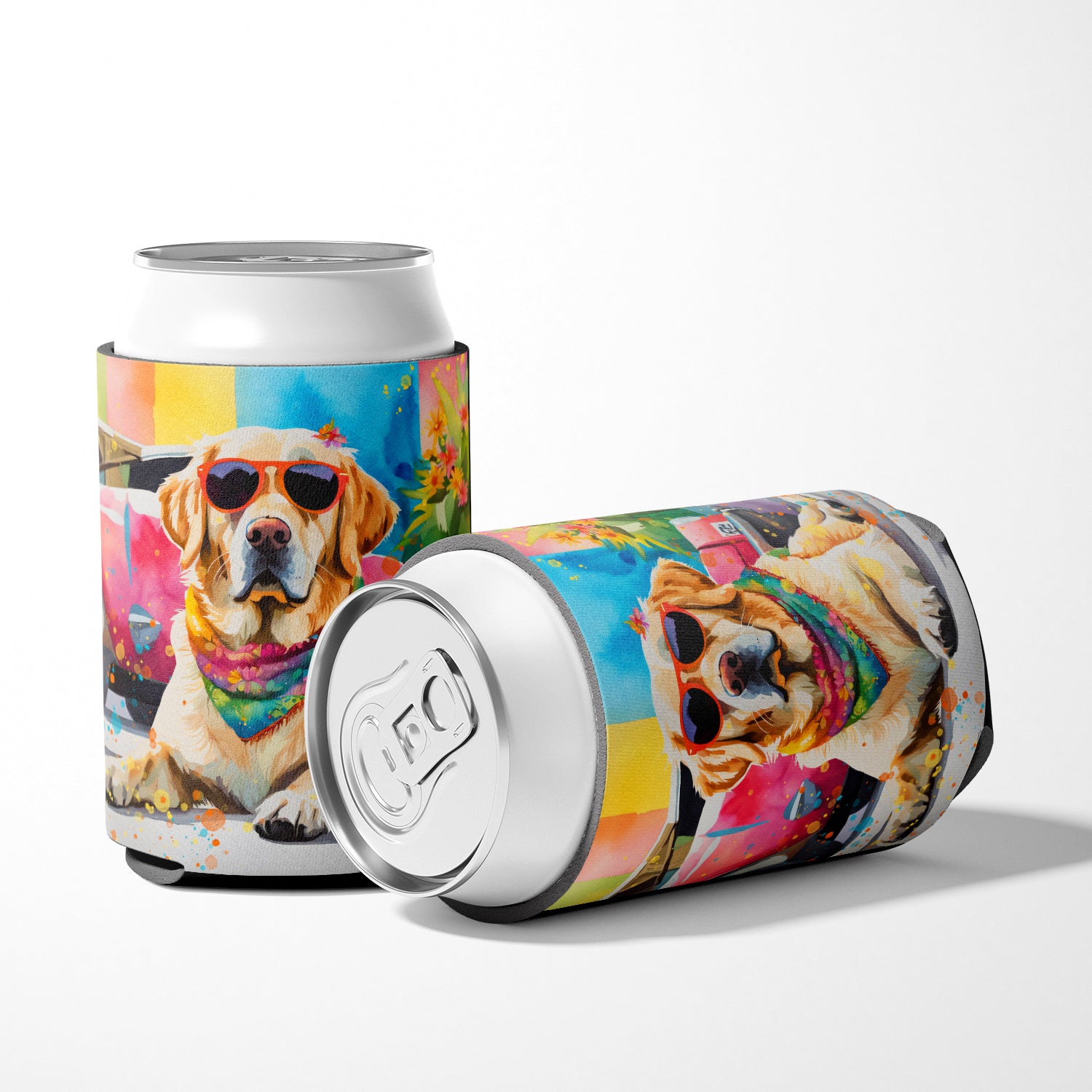 Yellow Labrador Hippie Dawg Can or Bottle Hugger