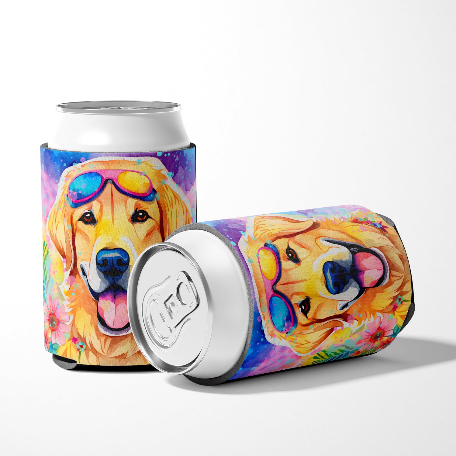 Yellow Labrador Hippie Dawg Can or Bottle Hugger