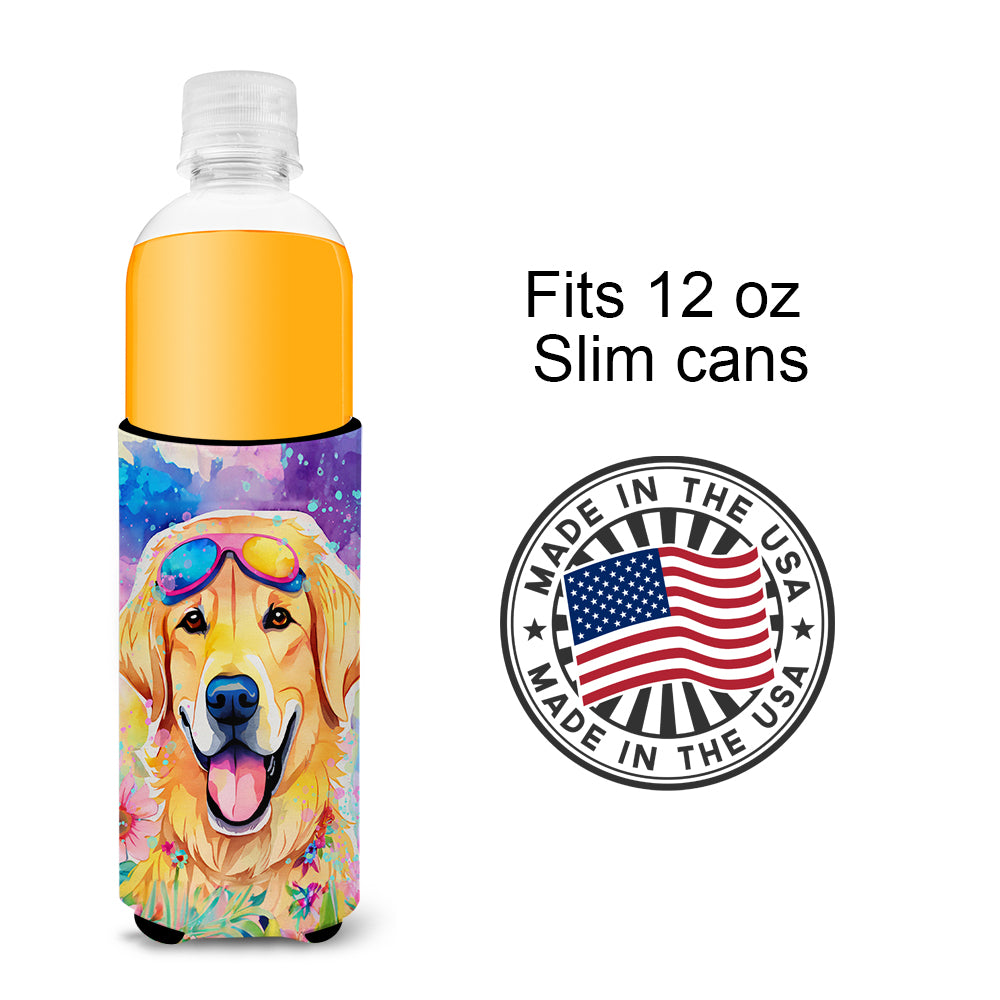 Yellow Labrador Hippie Dawg Hugger for Ultra Slim Cans