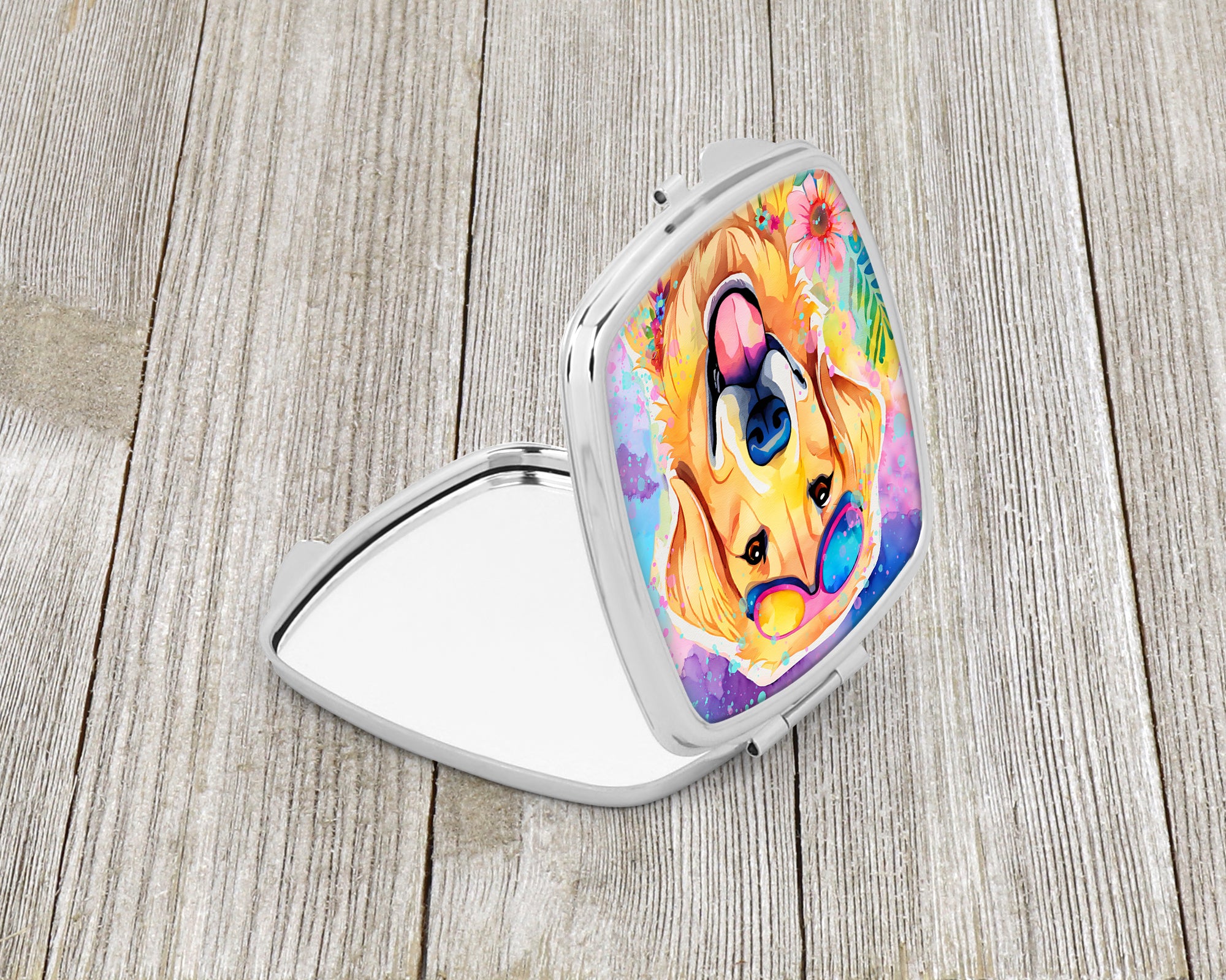 Yellow Labrador Hippie Dawg Compact Mirror