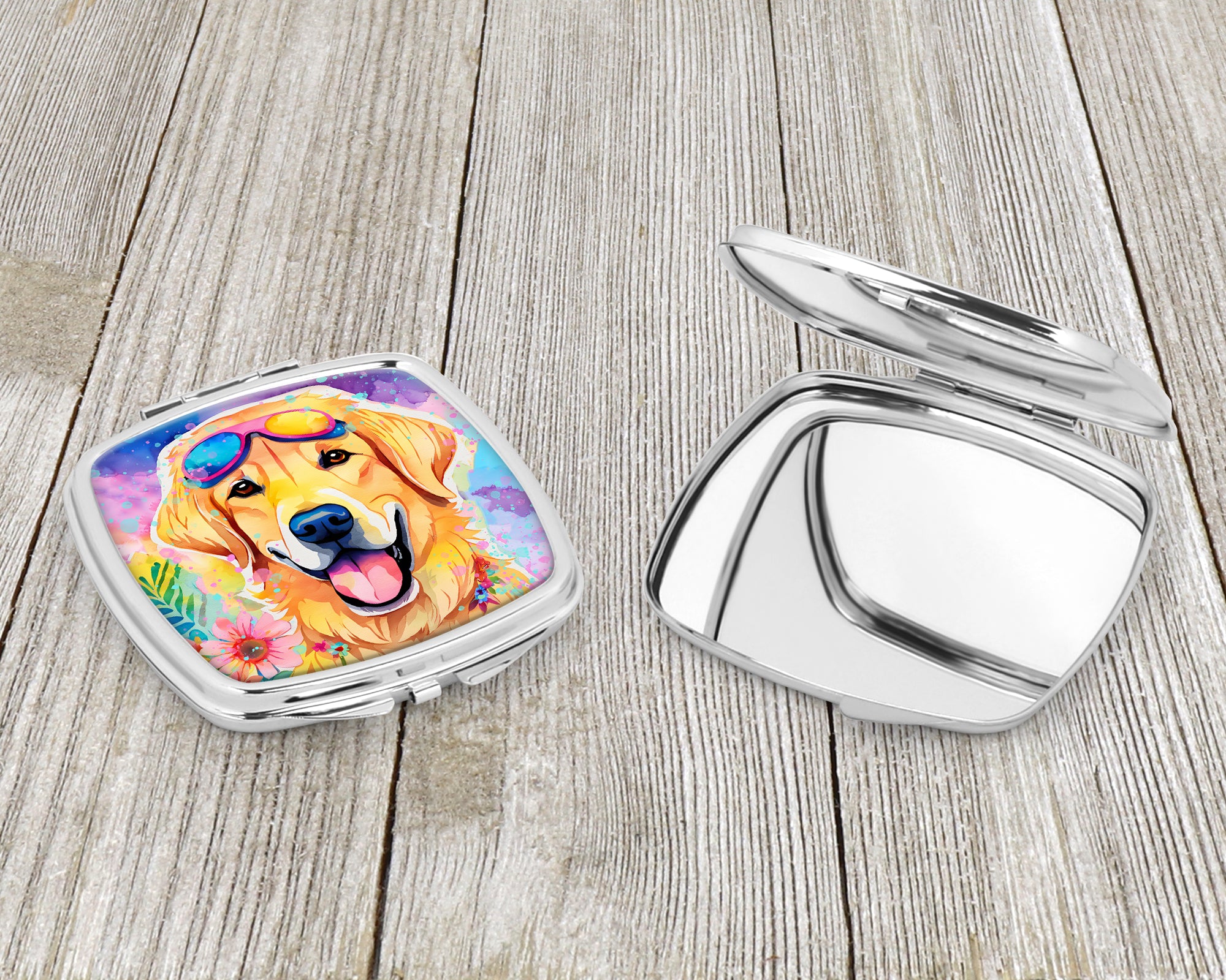 Yellow Labrador Hippie Dawg Compact Mirror