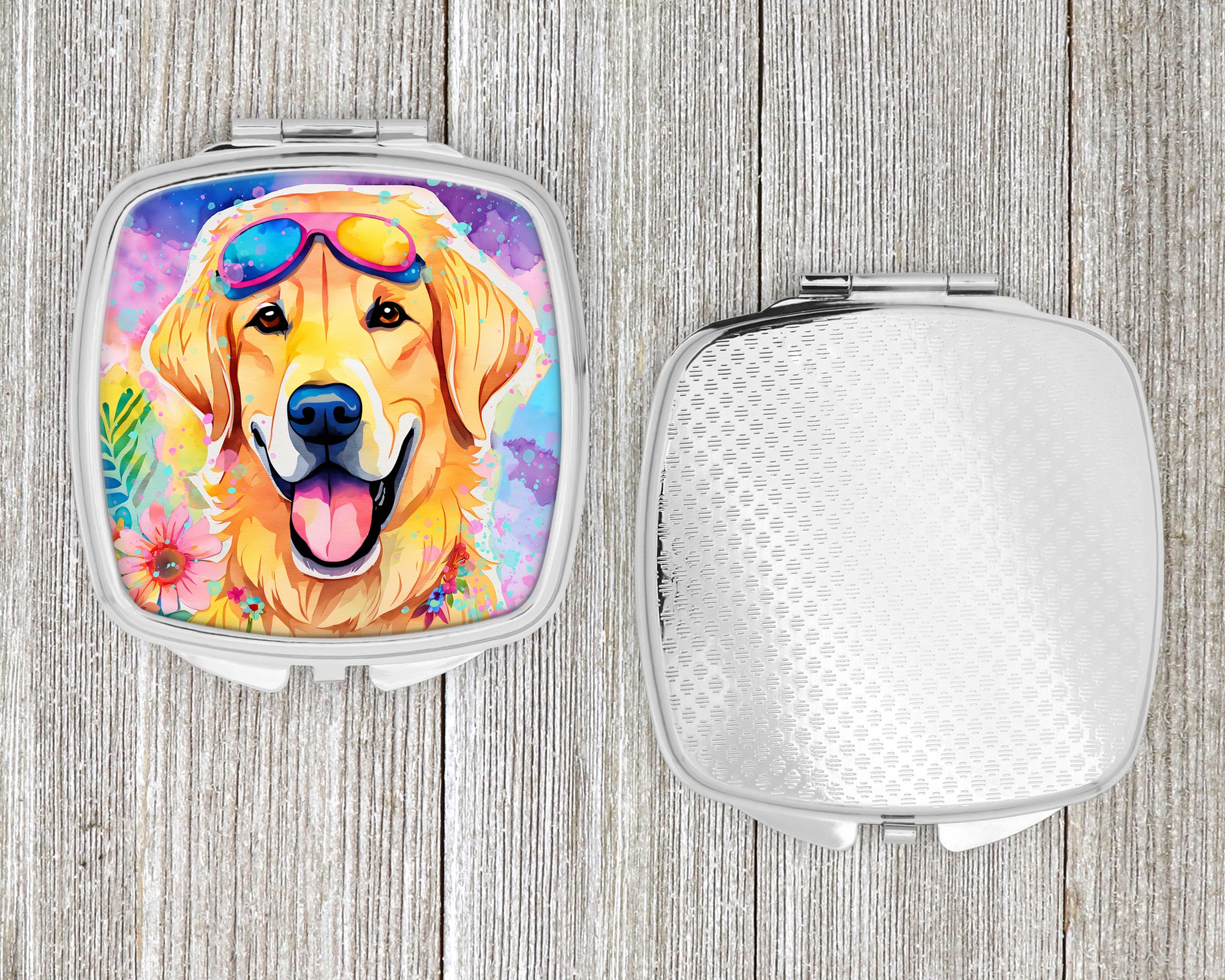 Yellow Labrador Hippie Dawg Compact Mirror